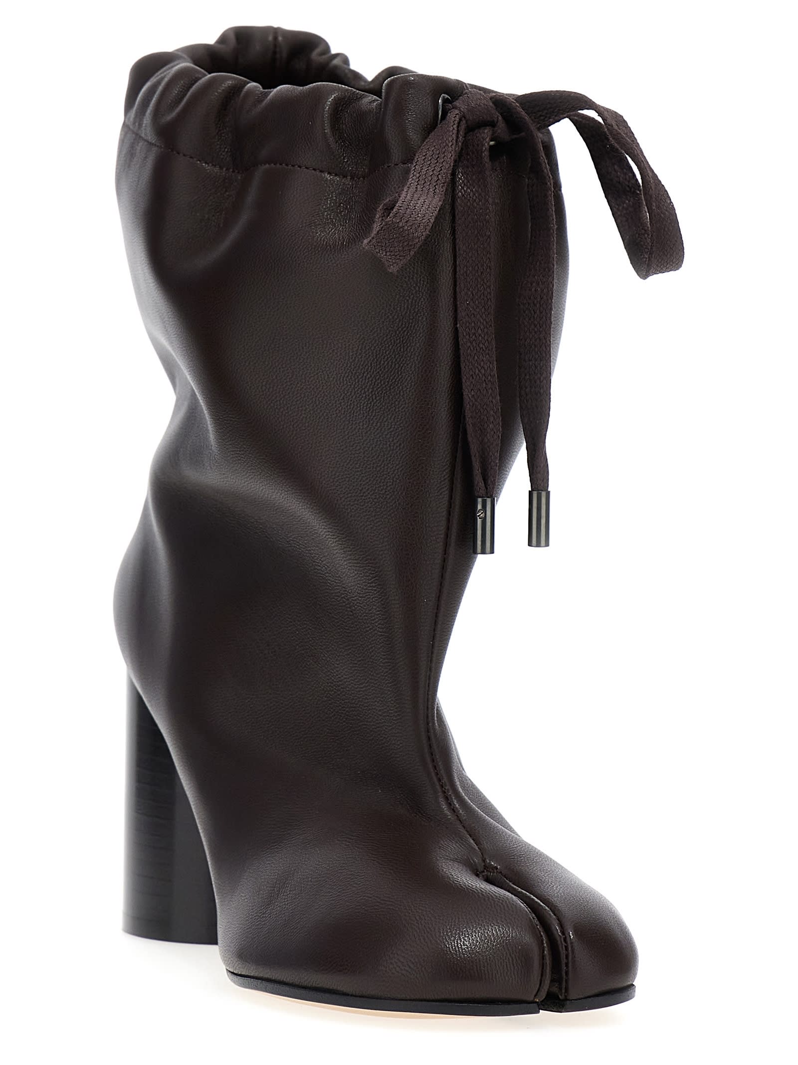 Shop Maison Margiela Tabi Ankle Boots In Brown