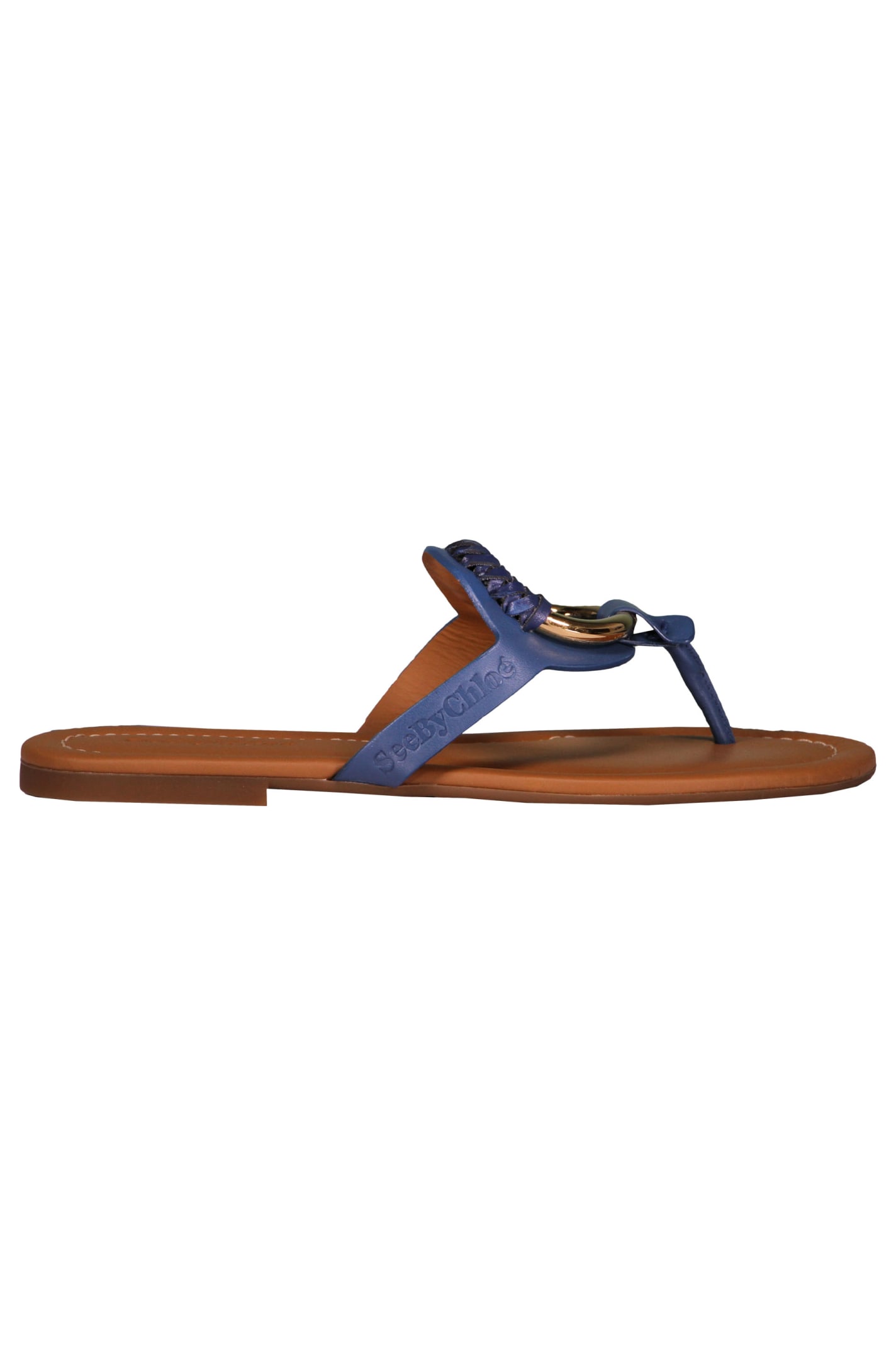 See By Chloé Leather Thong-sandals In Blue