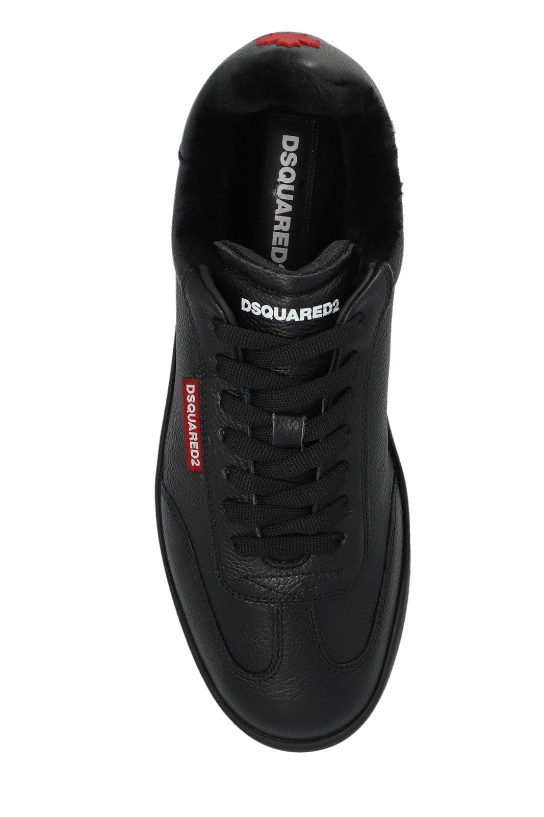 Shop Dsquared2 Logo Patch Lace-up Sneakers In Nero/nero