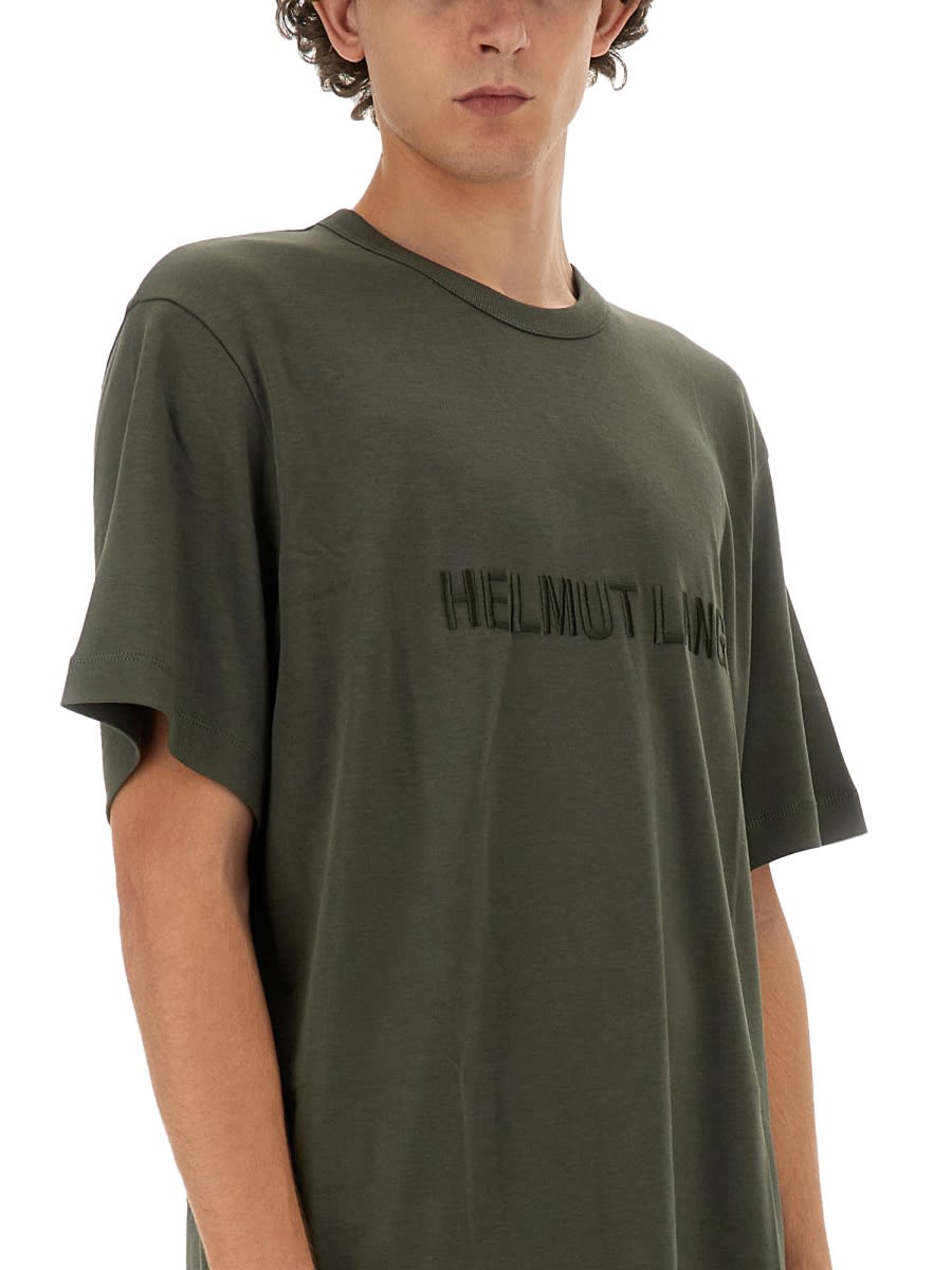 Shop Helmut Lang T-shirt With Logo In Military Green