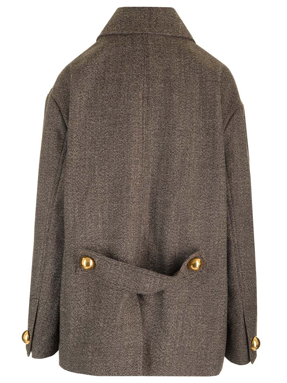 Ami Alexandre Mattiussi Wool And Cotton Caban Coats Brown In Brown