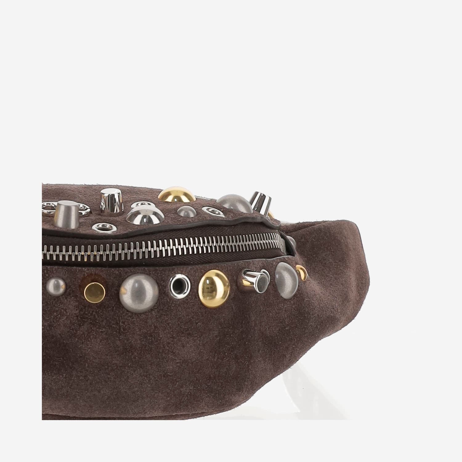 Valentino Garavani Nellcôte Pouch In Suede In Dark Brown