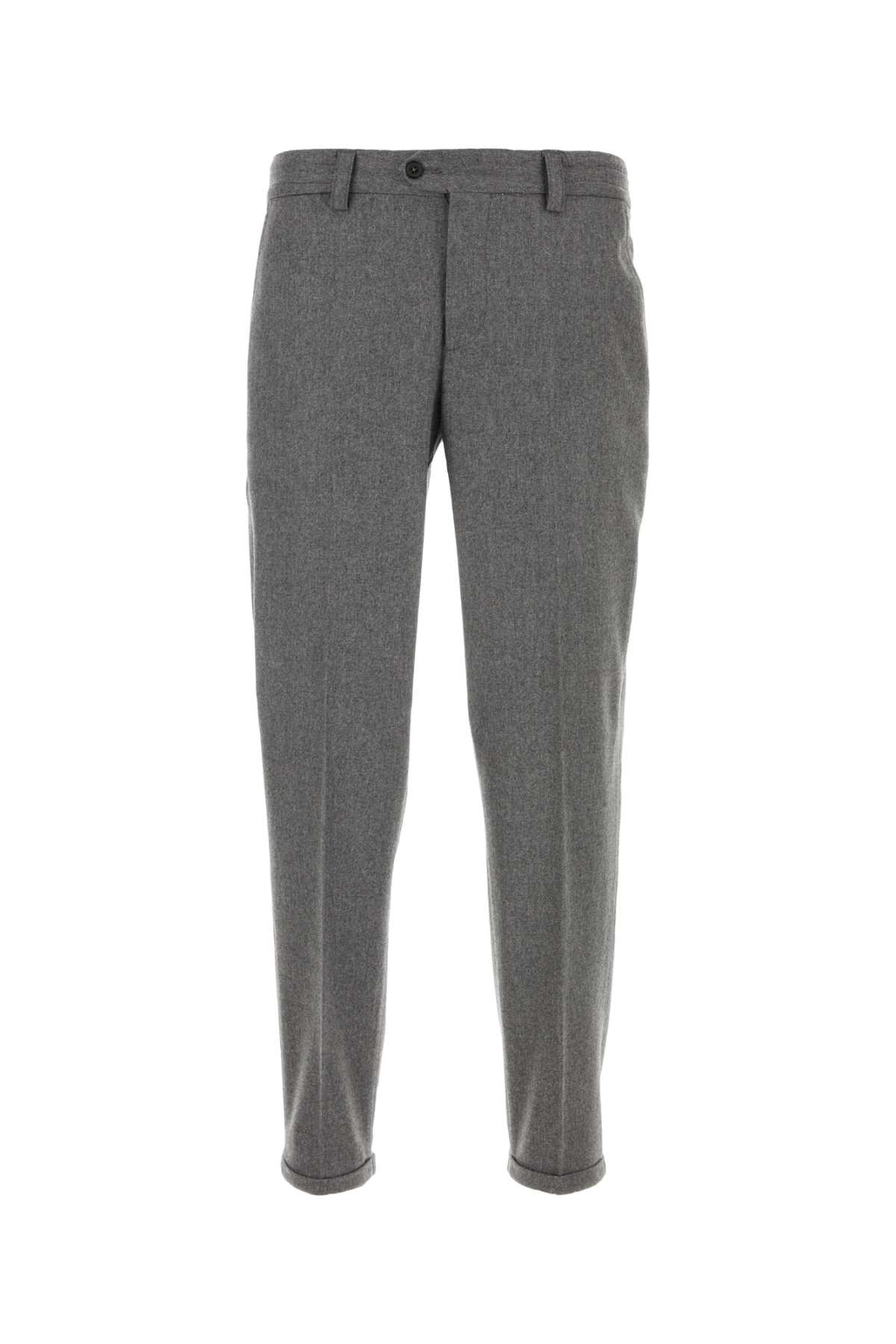 Shop Pt Torino Dark Grey Stretch Wool Pant In Grigio