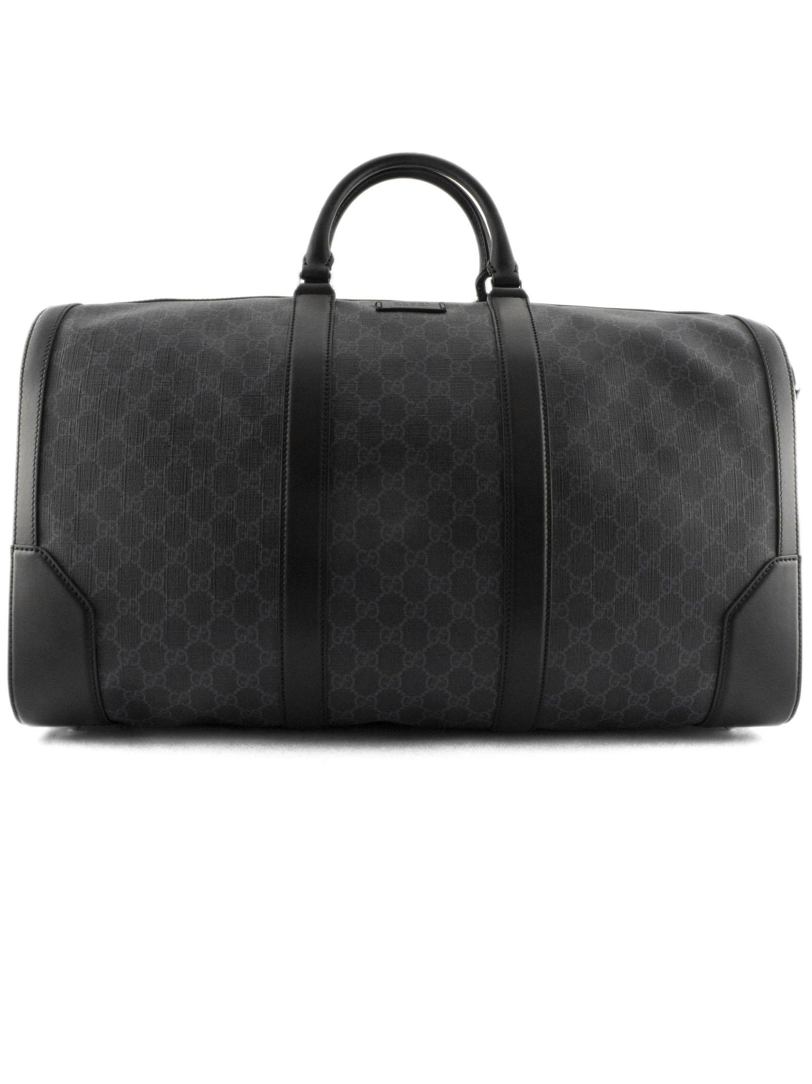GUCCI BLACK/GREY SOFT GG SUPREME CARRY-ON DUFFLE,11277772