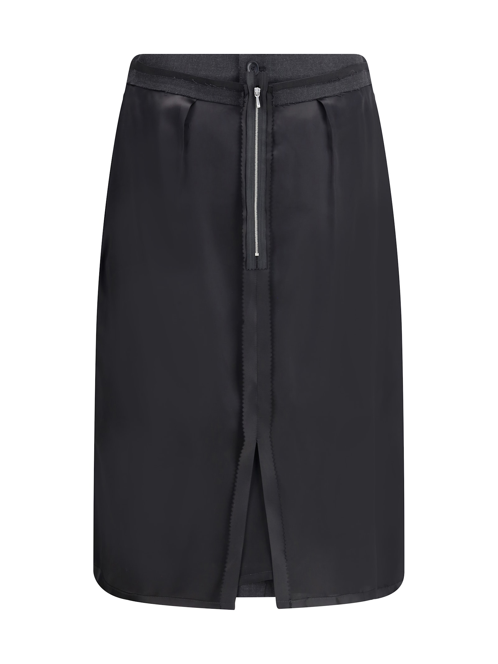 Maison Margiela Wool Midi Skirt In Blue