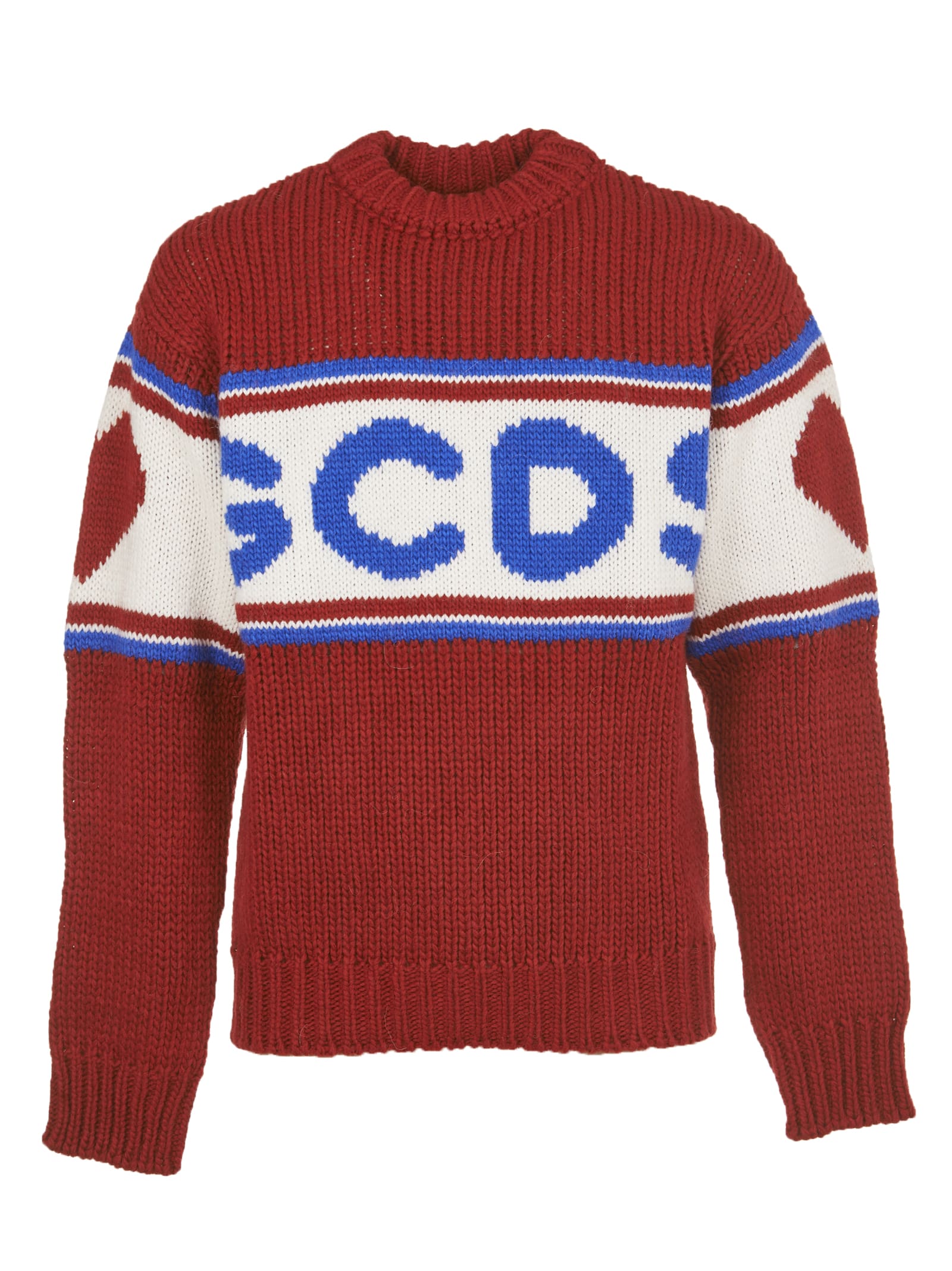 GCDS Red Cute Tape Logo Sweater