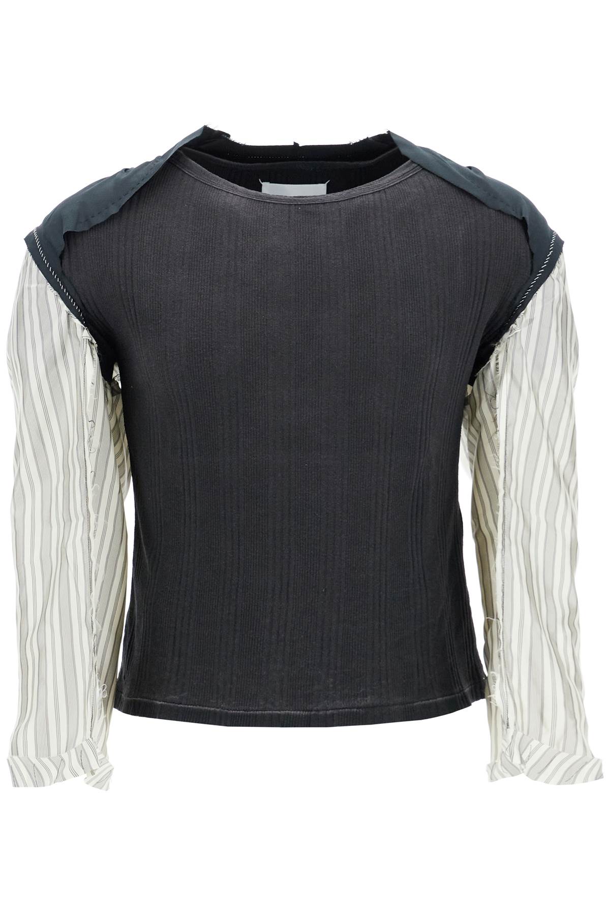 Shop Maison Margiela Decorticated Sleeve T In Black (black)