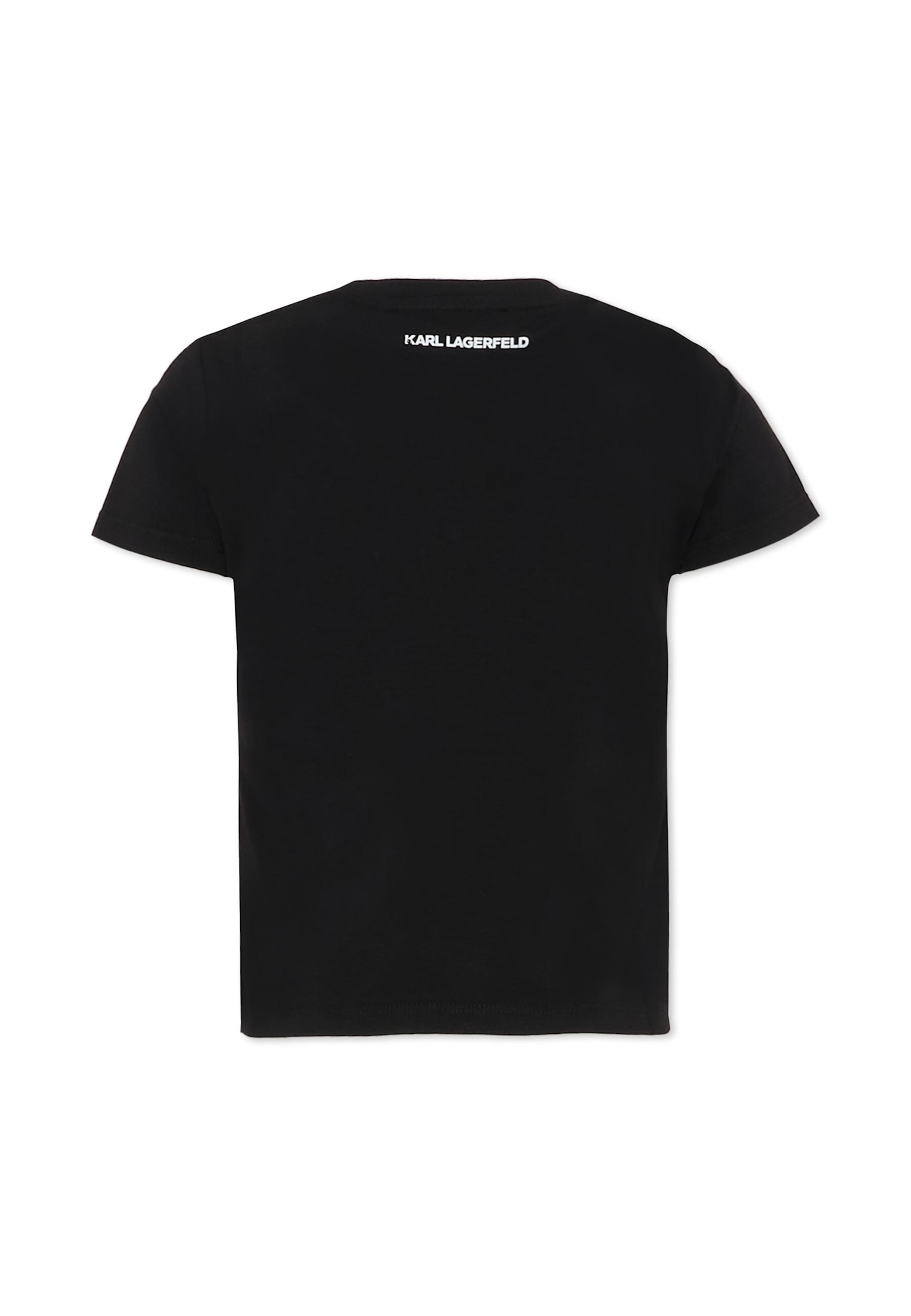 Karl Lagerfeld Black T-shirt For Girl With Choupette In Black
