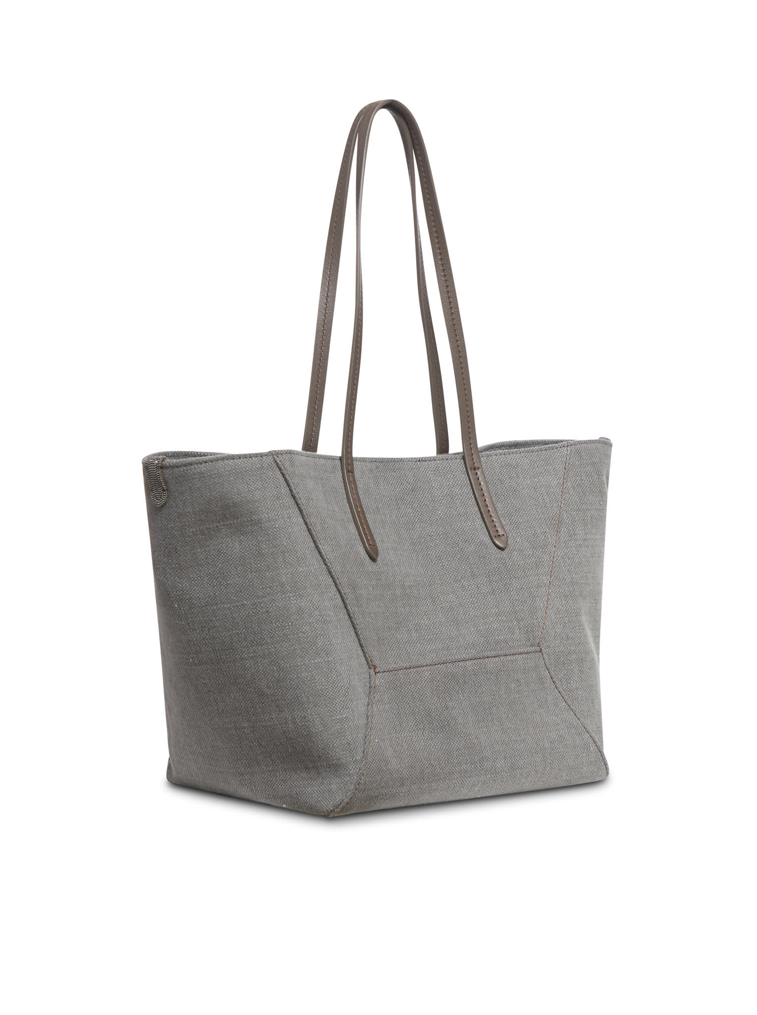 Shop Brunello Cucinelli Handbag In Grey Seal