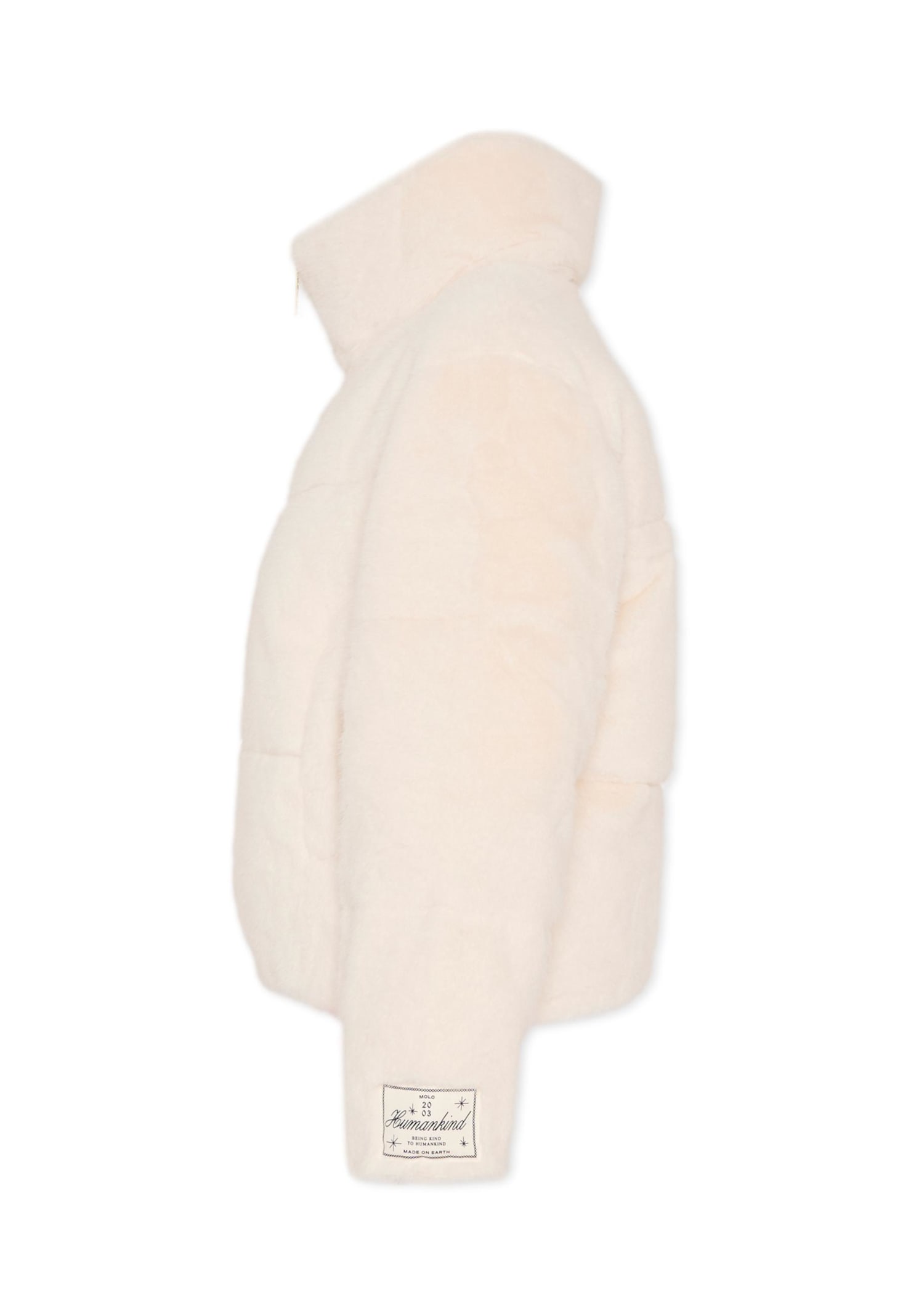 Molo Ivory Down Jacket For Girl With Patch In White
