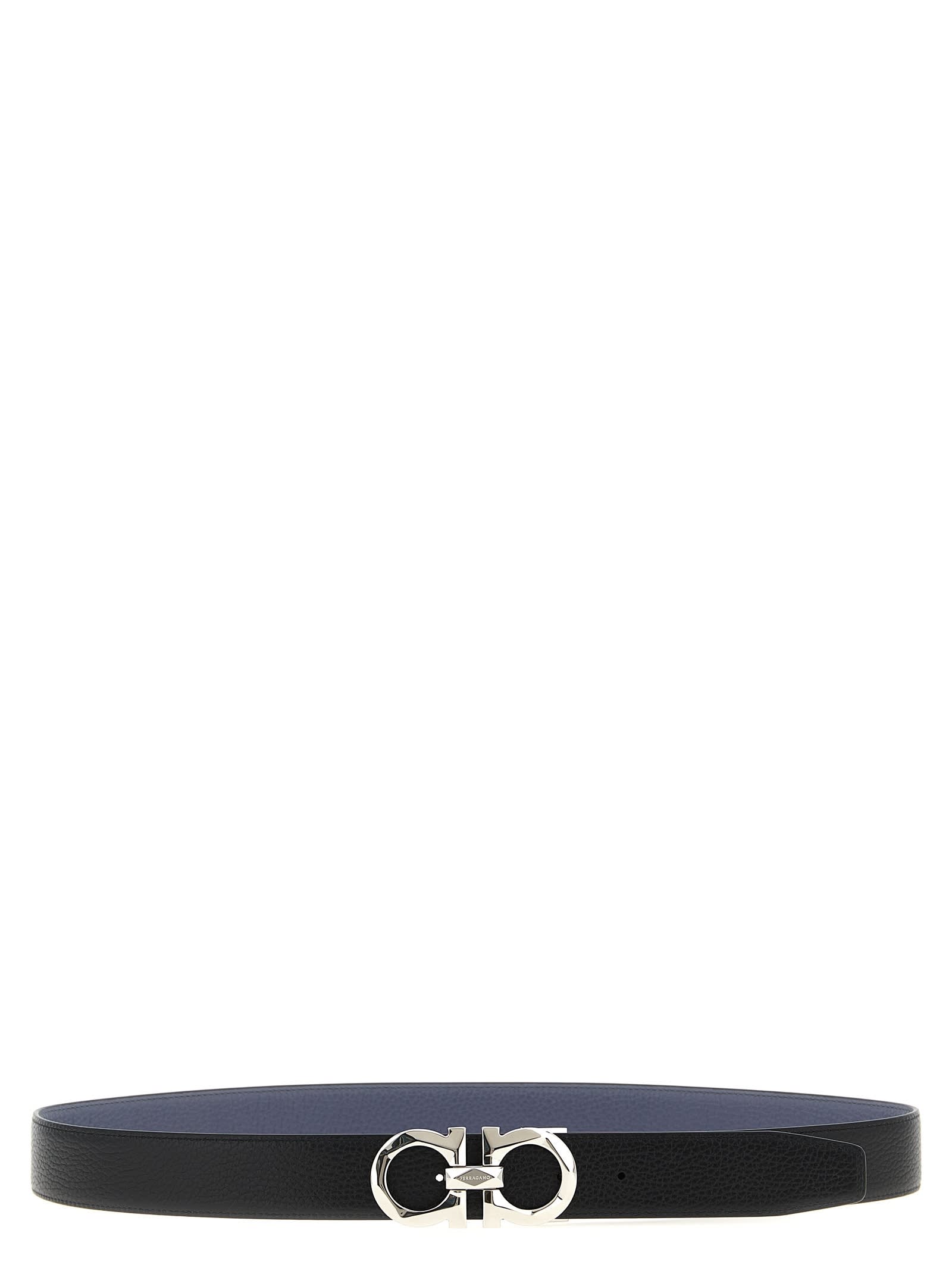 Ferragamo Multicolor Gancini Reversible Belt In Blue