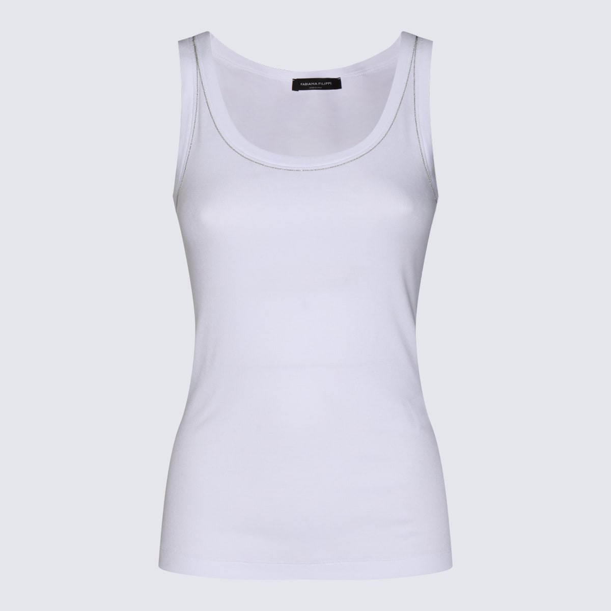 Shop Fabiana Filippi White Cotton Top