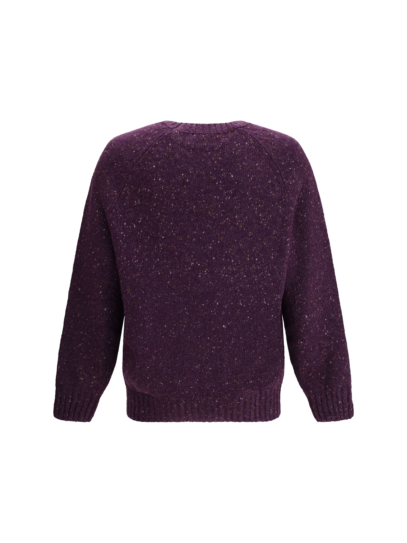 Brunello Cucinelli Crewneck Sweater With Raglan Sleeves And Speckled Pattern In Purple
