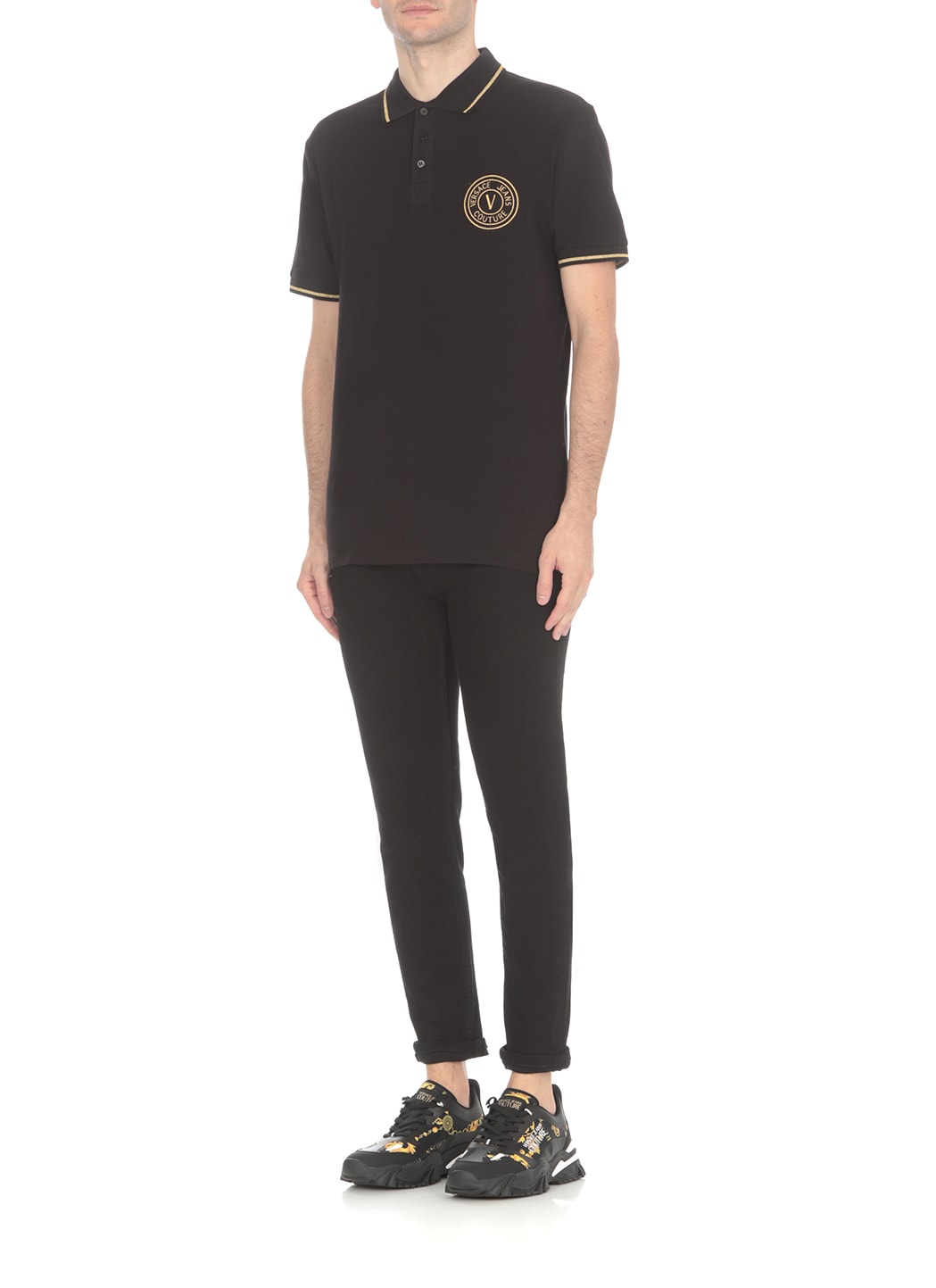 VERSACE JEANS COUTURE LOGOED POLO SHIRT