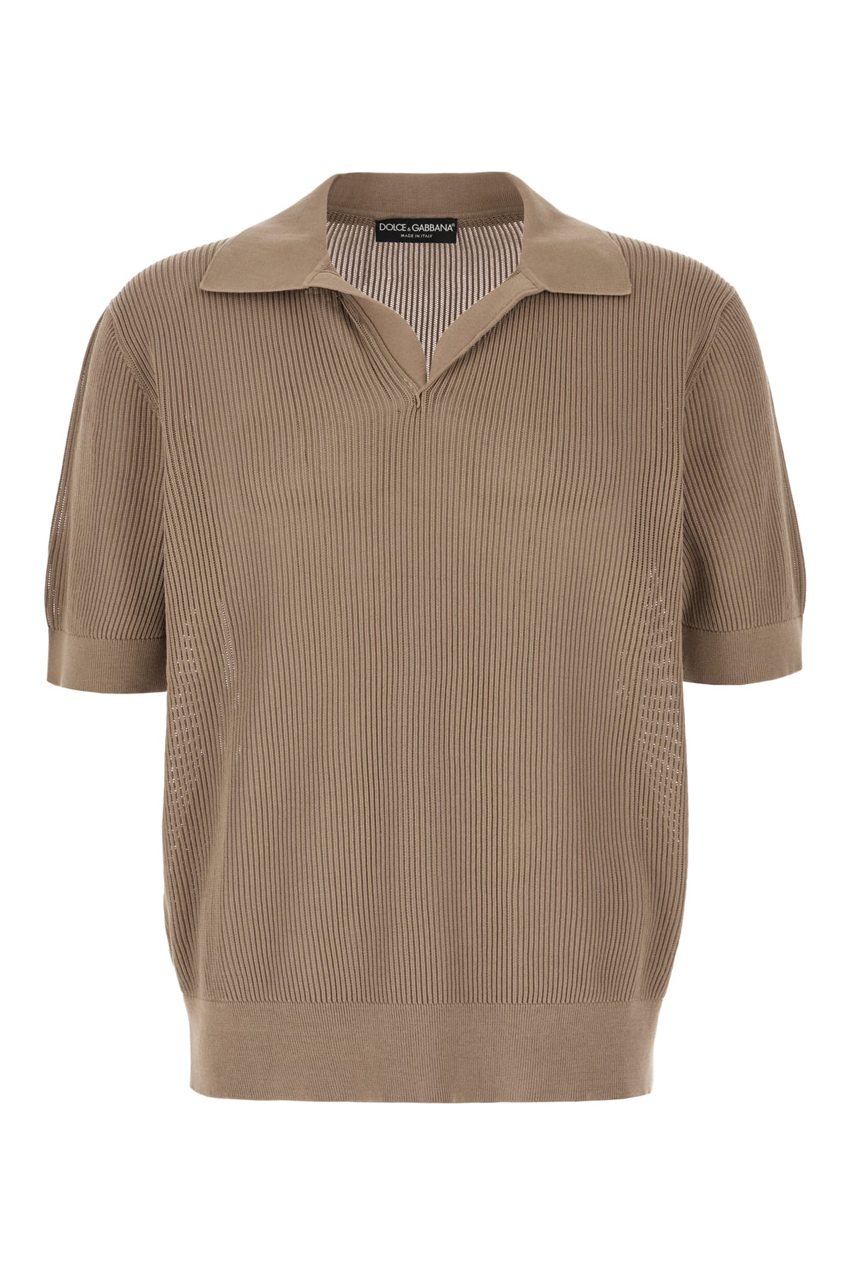 Dolce & Gabbana Dove Grey Cotton Polo Shirt In Beige 10