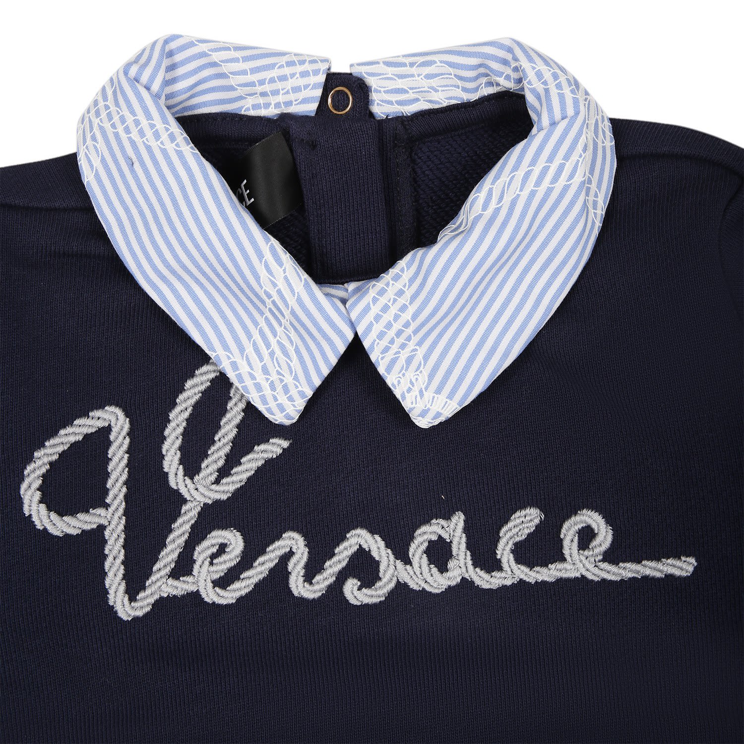 Shop Versace Blue Sweatshirt For Baby Boy With Logo