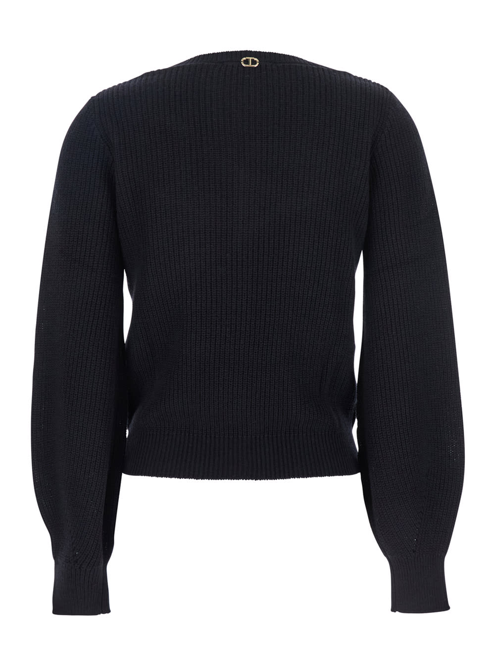 Twinset Ribbed Sweater In Black