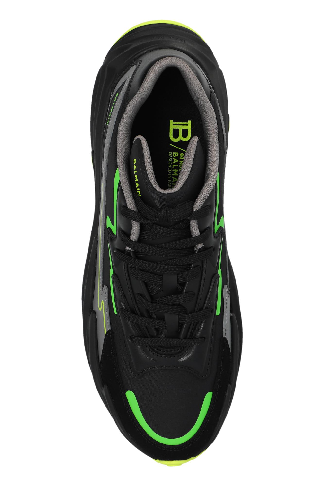 Balmain Sports Shoes In Eff Noir Vert Fluo