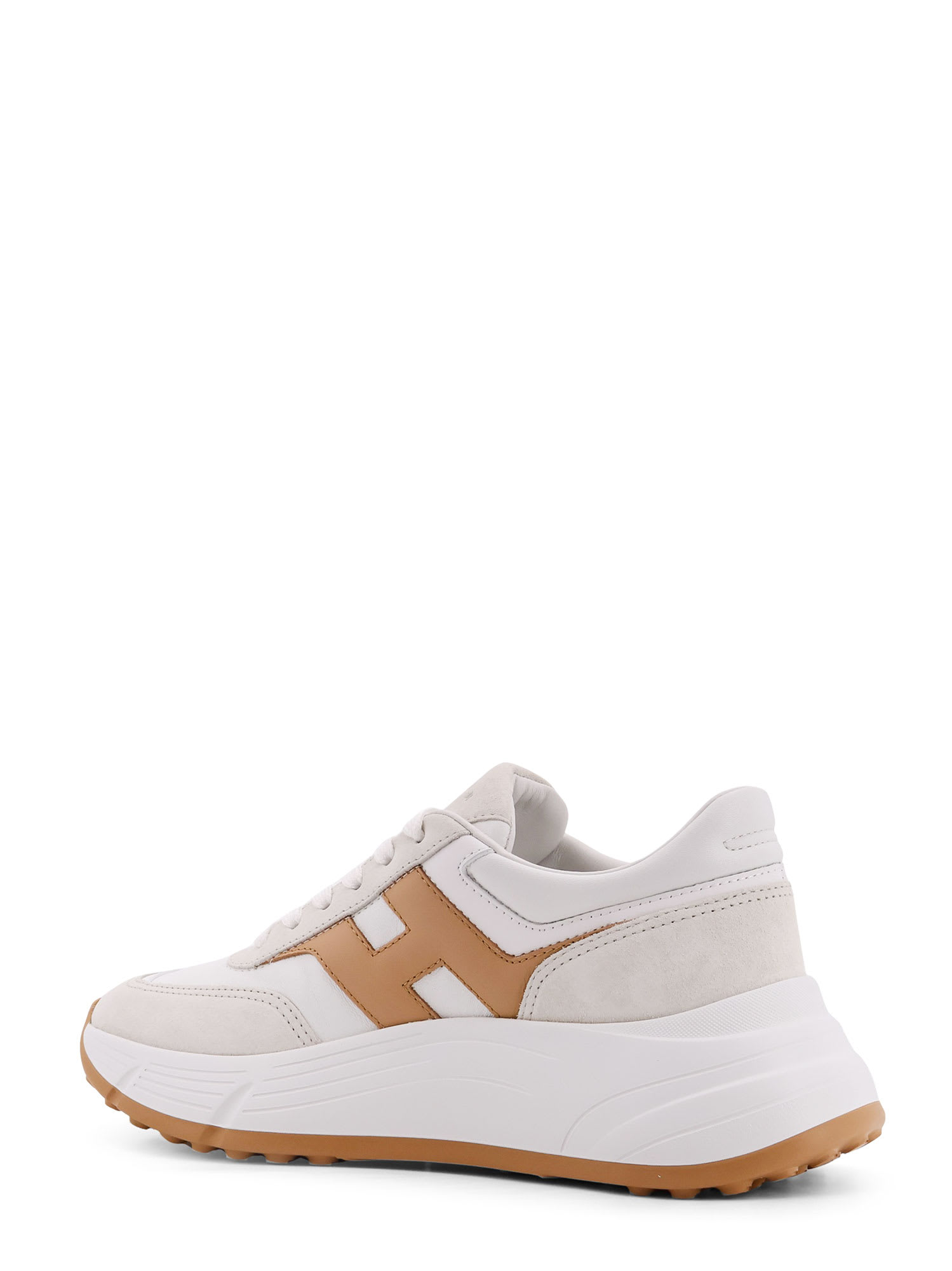 Hogan H669 Leather Sneakers With Oversize Sole In White