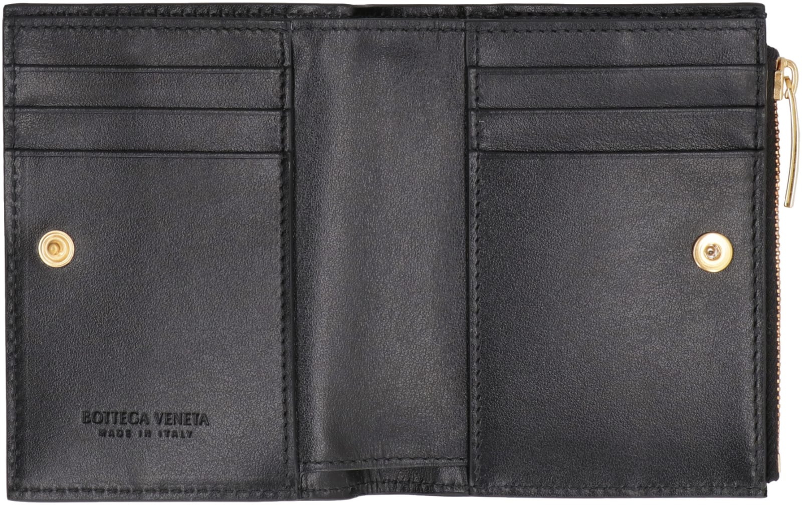 Shop Bottega Veneta Intrecciato Bi-fold Wallet In Black