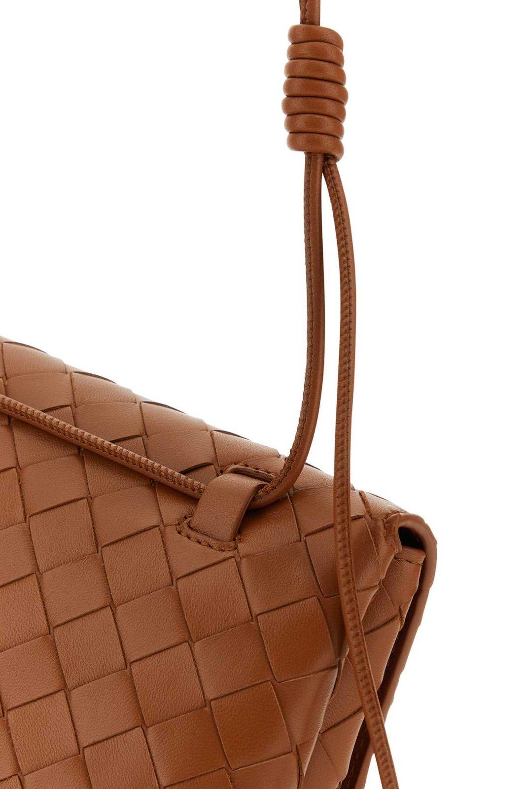 Shop Bottega Veneta Mini Intrecciato Crossbody Bag In Woodgold