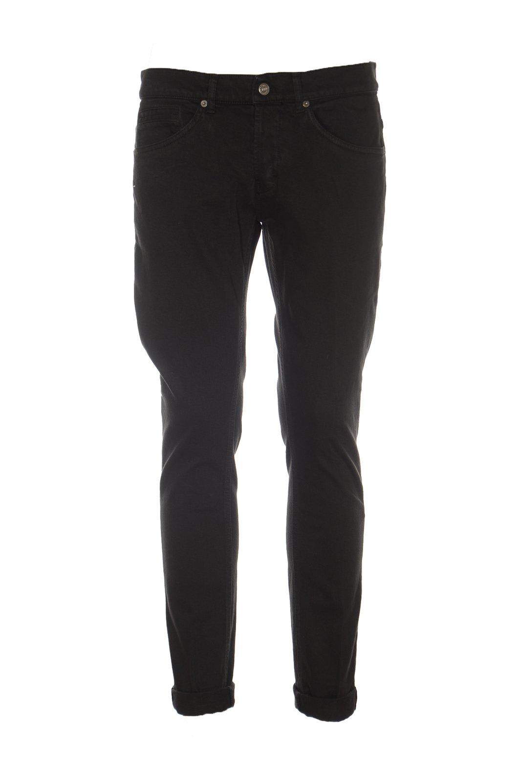 Shop Dondup Button Detailed Straight Leg Jeans In Nero