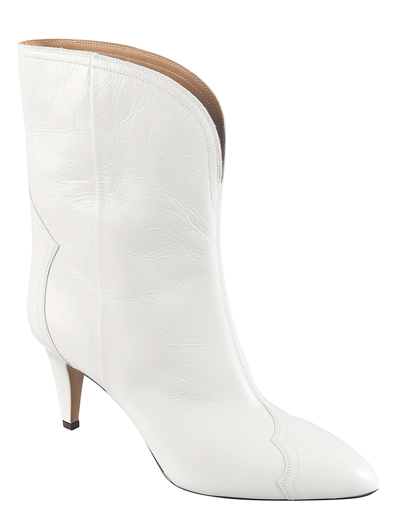Shop Isabel Marant Dytho High Heels Ankle Boots In White