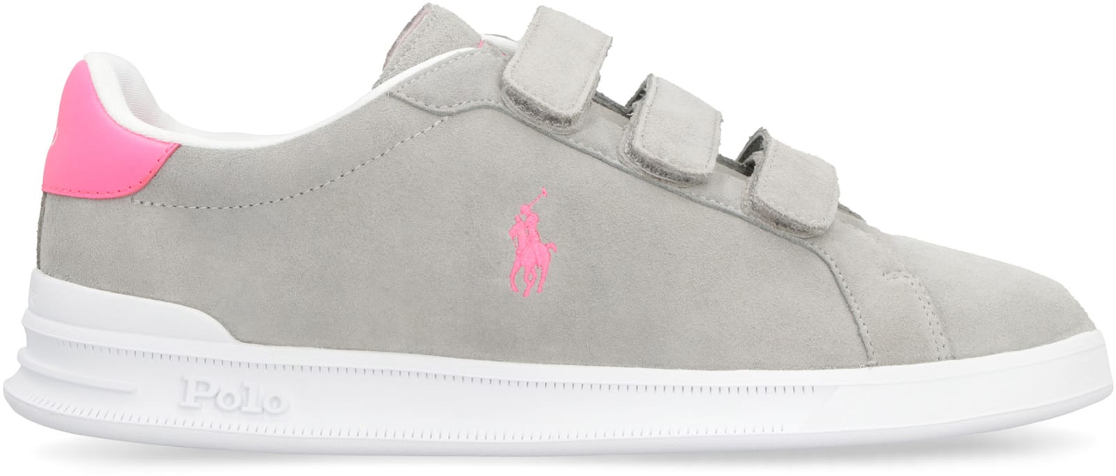 Shop Polo Ralph Lauren Suede Low-top Sneakers In Grey