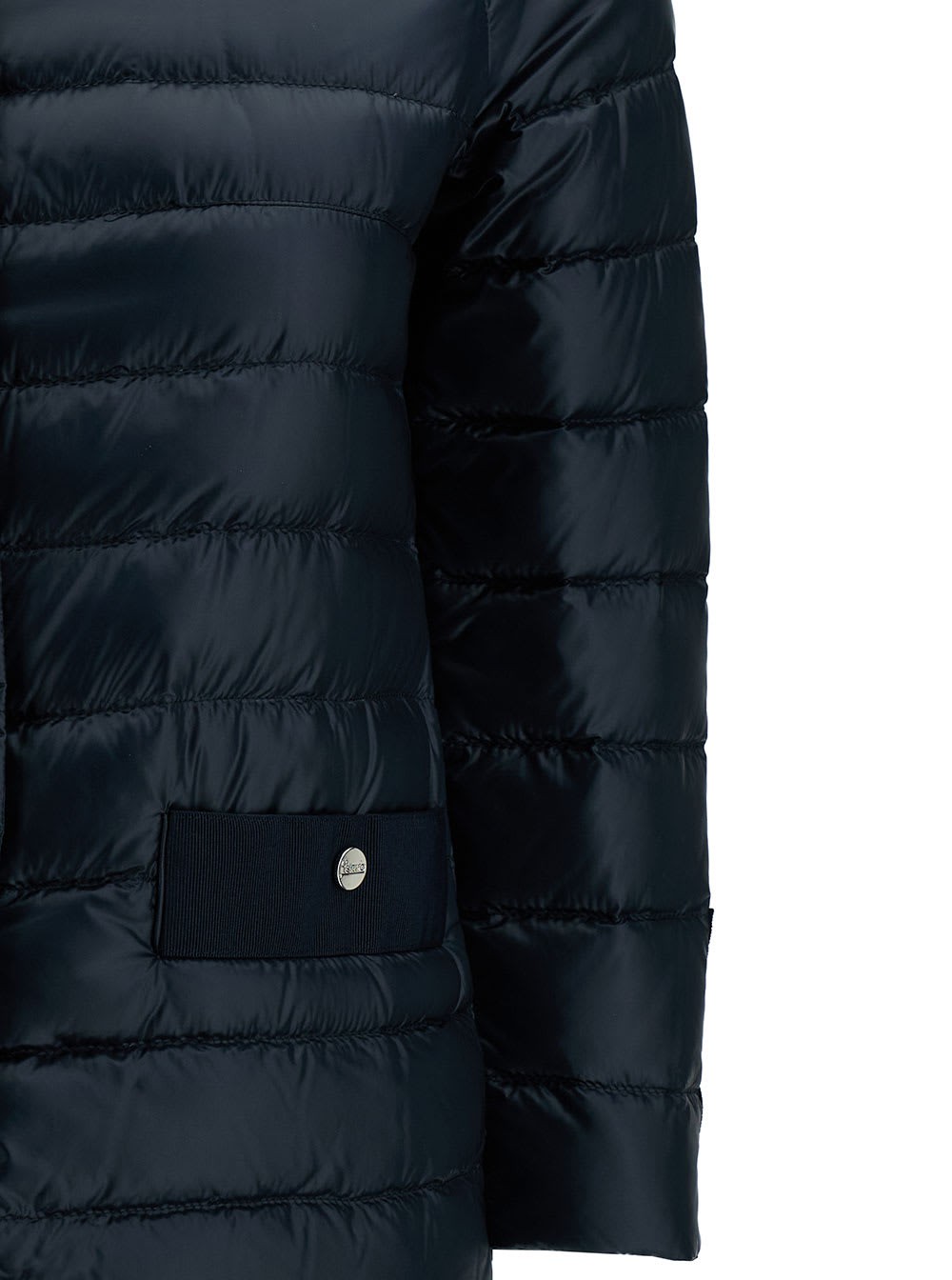 Herno Blue Down Jacket With Collar And Branded Buttons In Polyamide Woman In Blu