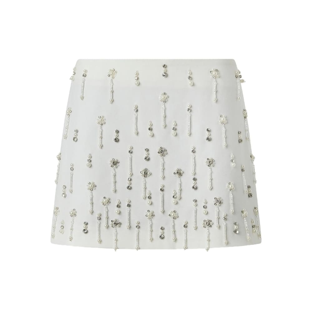 Pinko Sequin Embellished Mini Skirt In Neutral