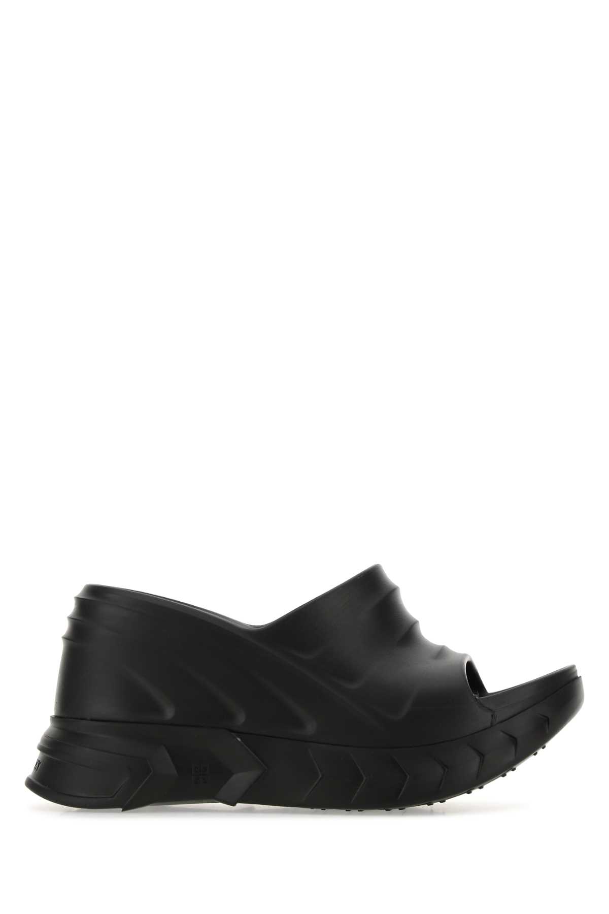 GIVENCHY BLACK RUBBER MARSHMALLOW MULES