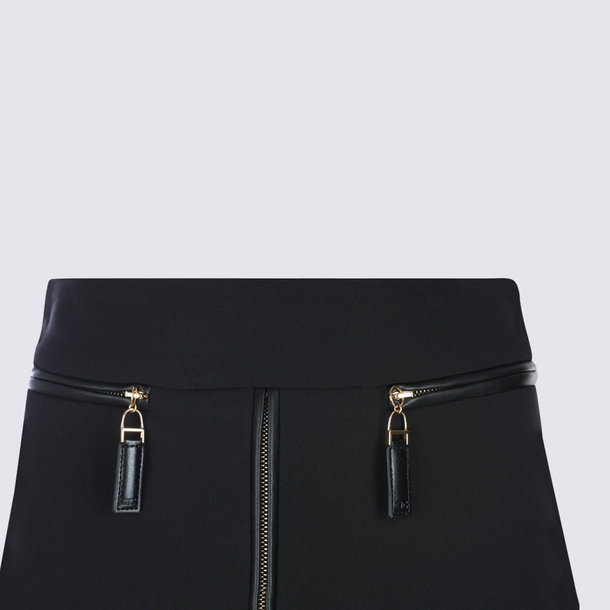 Elisabetta Franchi Lightweight Crepe Skirt With Black Zip In Black