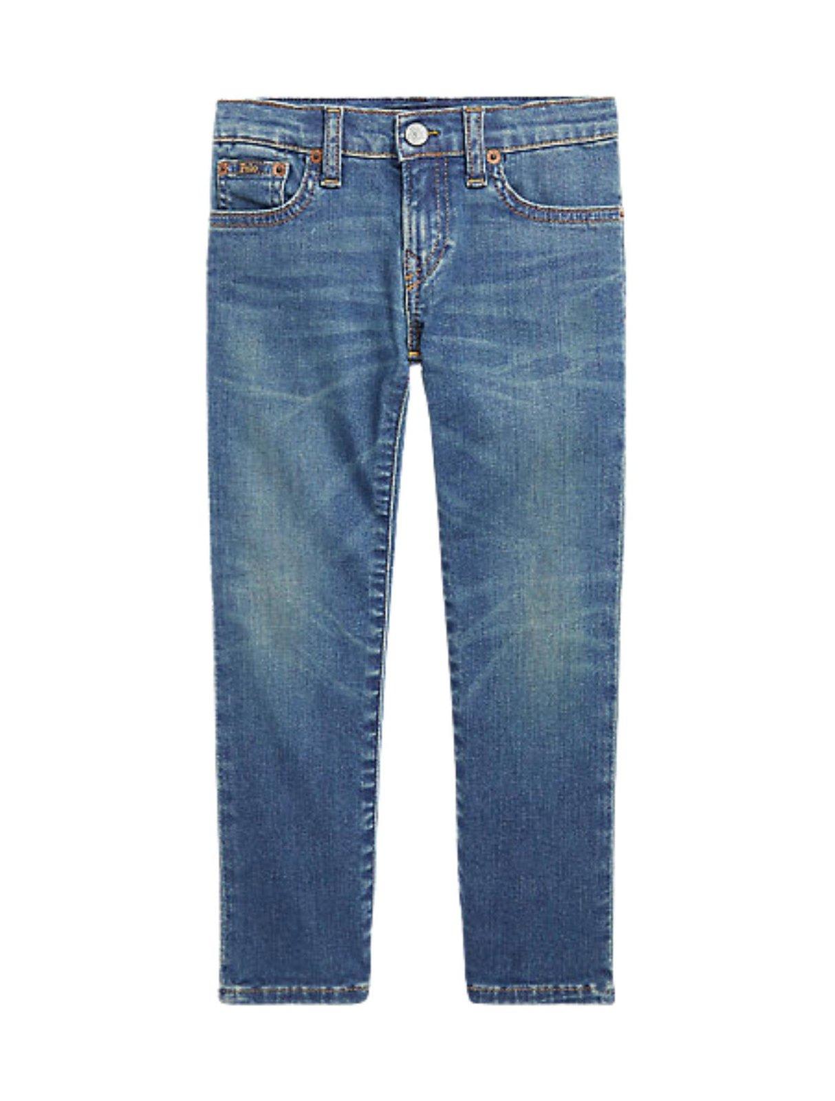 Shop Ralph Lauren Logo Patch Straight-leg Jeans In Blue