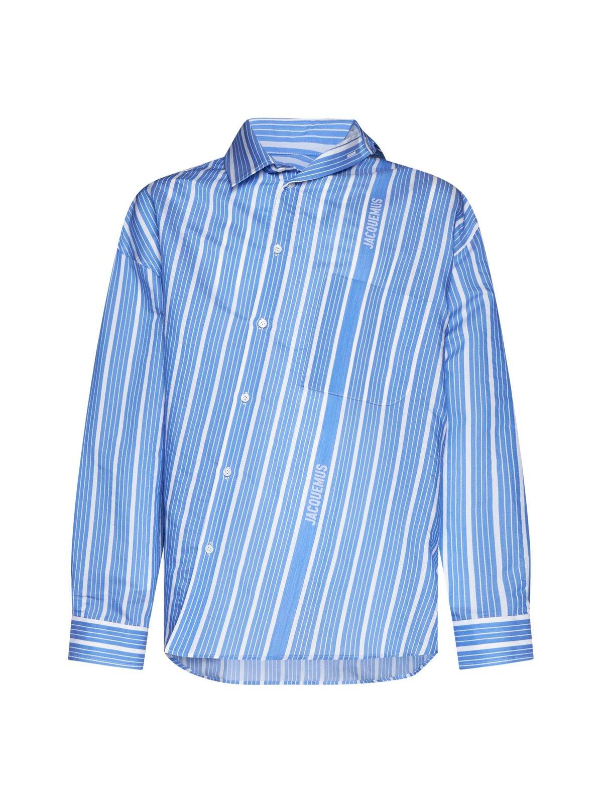 Striped Asymmetric Long-sleeve Shirt