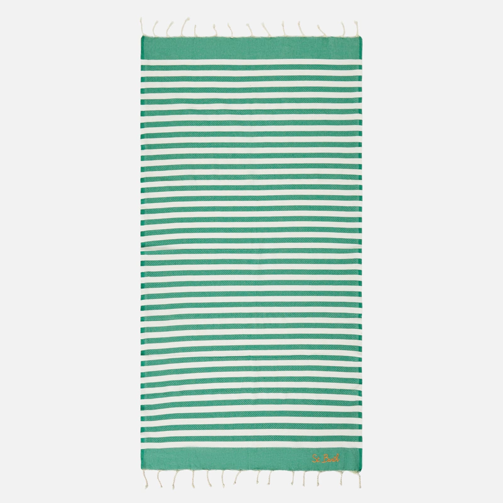 Mc2 Saint Barth Fouta Classic Honeycomb With White And Green Stripes