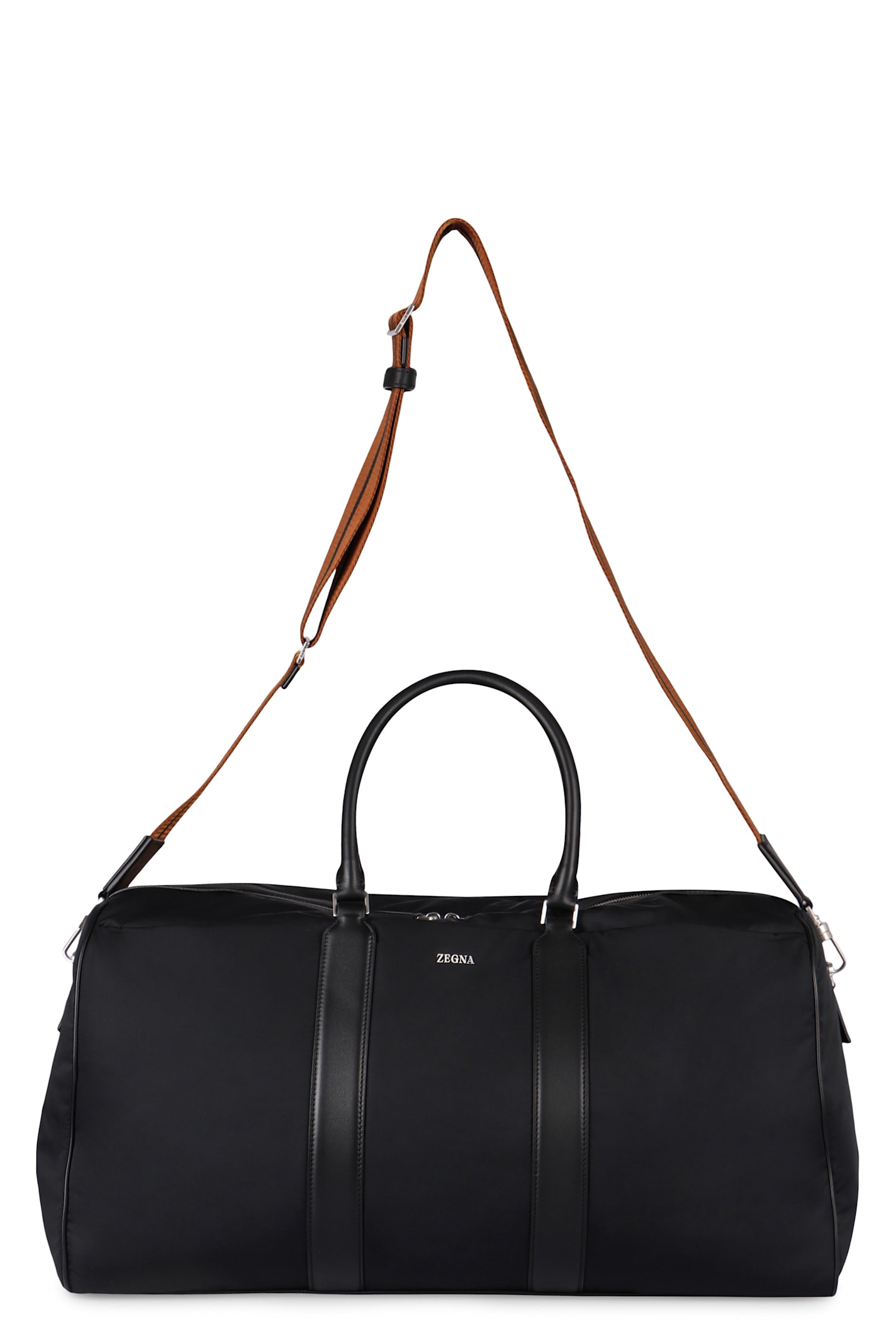 Zegna Leather-trimmed Nylon Holdall In Black