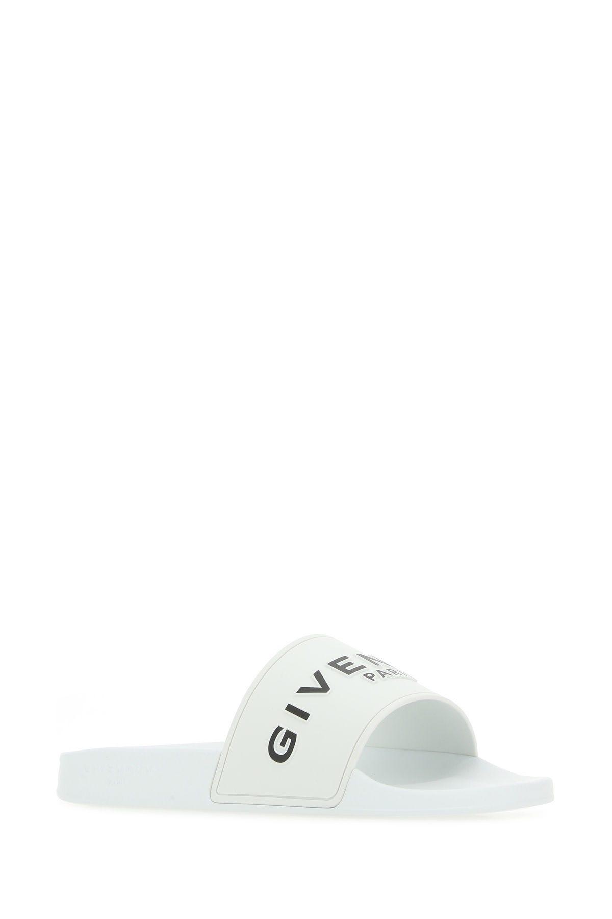 Shop Givenchy White Rubber Slippers
