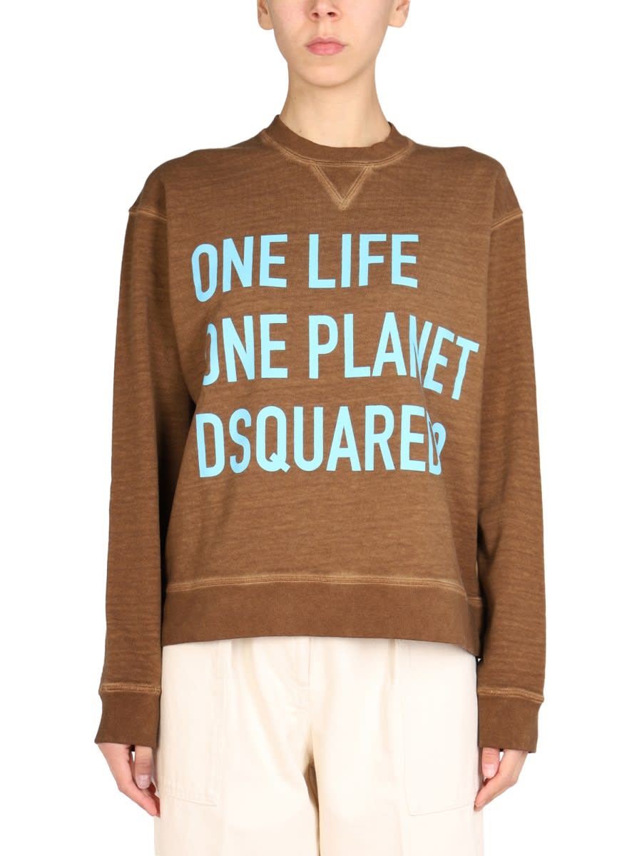 Shop Dsquared2 One Life Sweatshirt In Brown