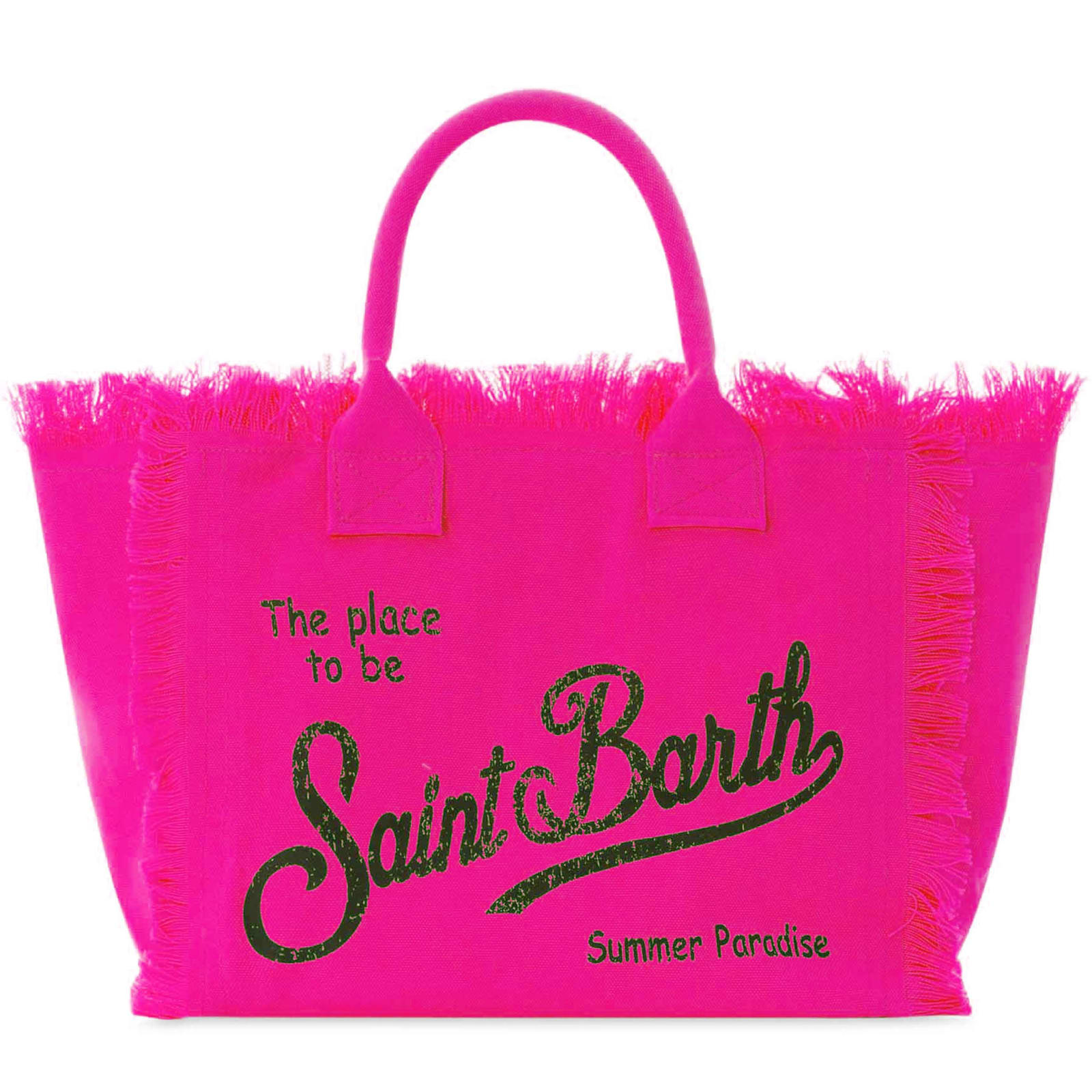 MC2 Saint Barth Vanity Fluo Pink Canvas Shoulder Bag
