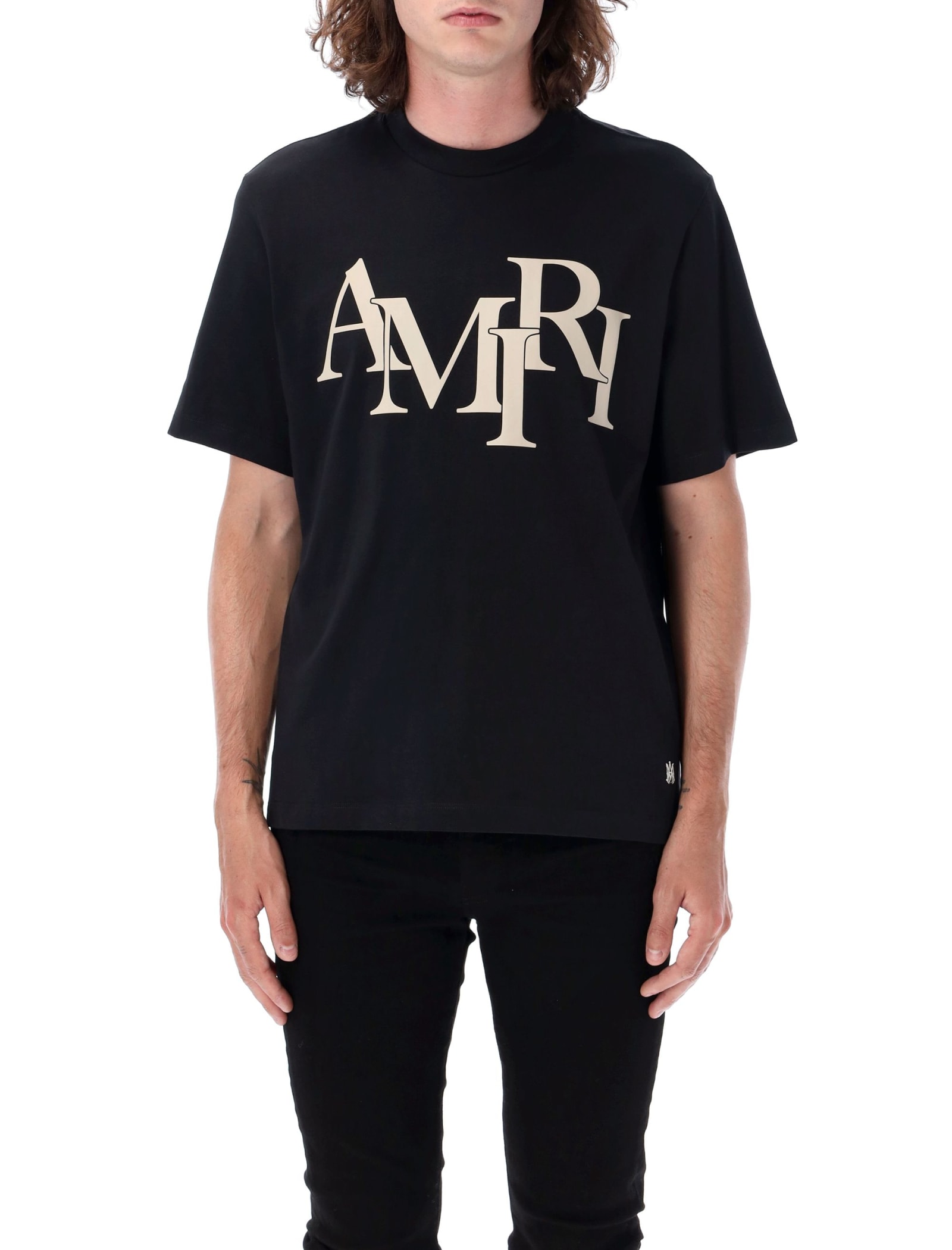 Amiri Staggered T-shirt In Black