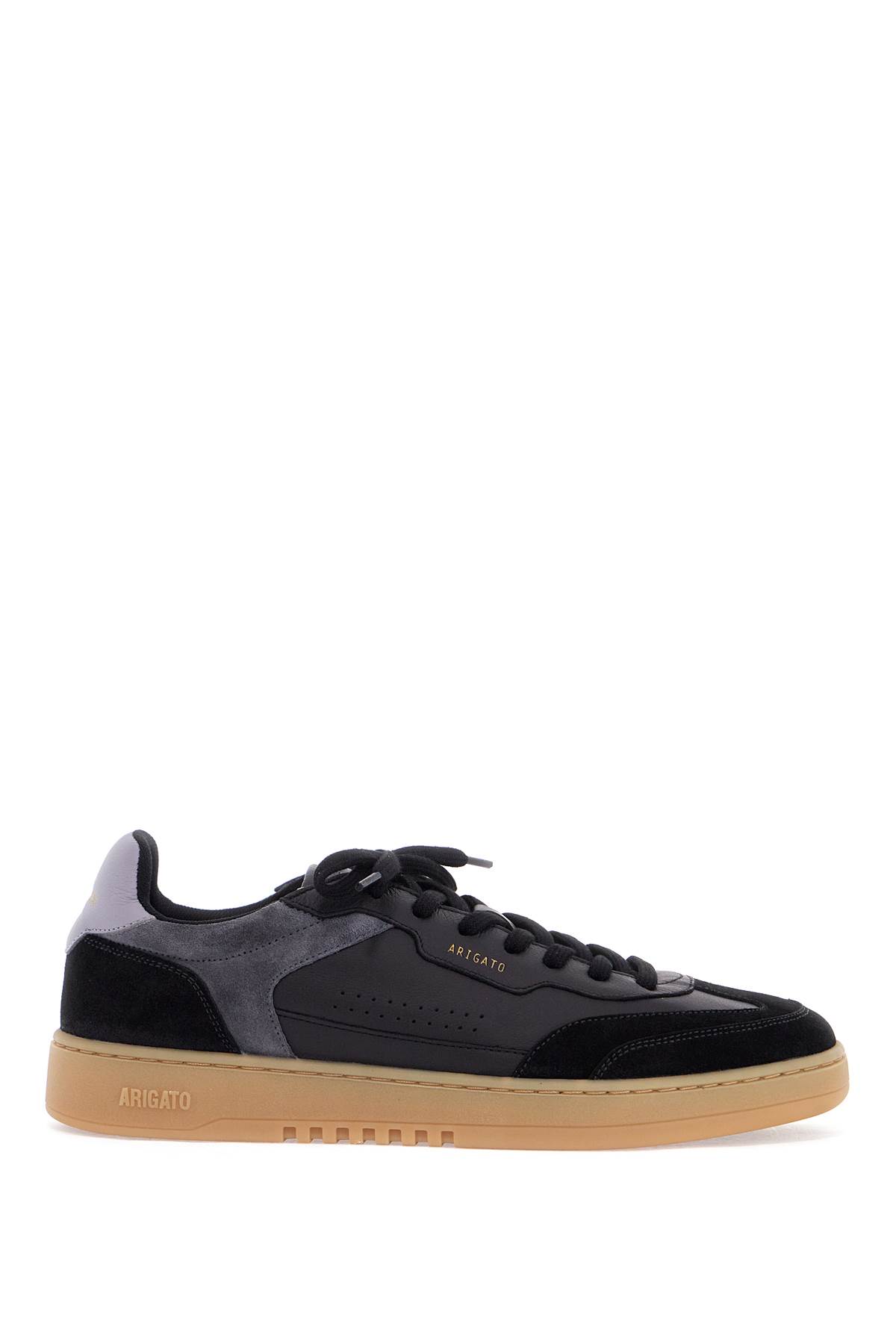 Black Low Sneakers In Eco-friendly Leather And Suede With Beige Sole