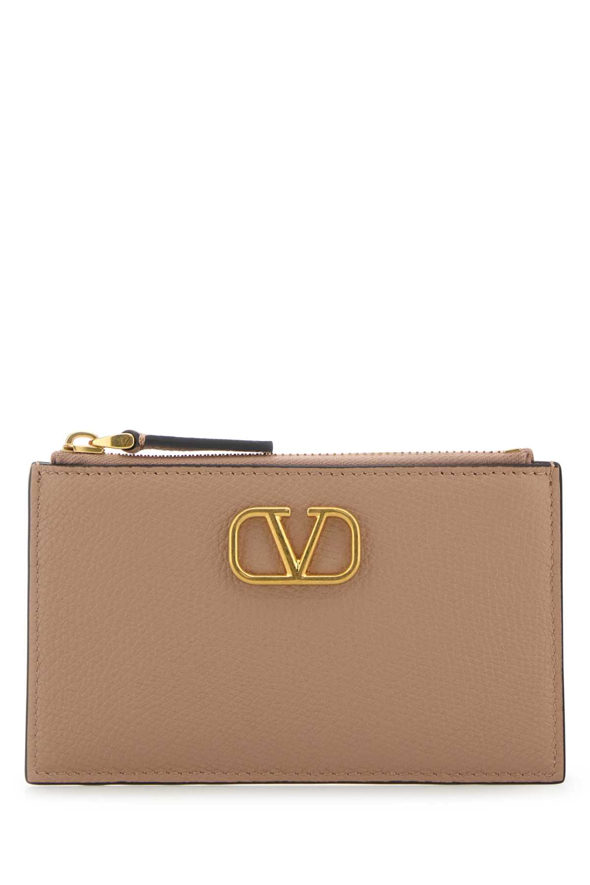 VALENTINO GARAVANI POWDER PINK LEATHER CARD HOLDER 