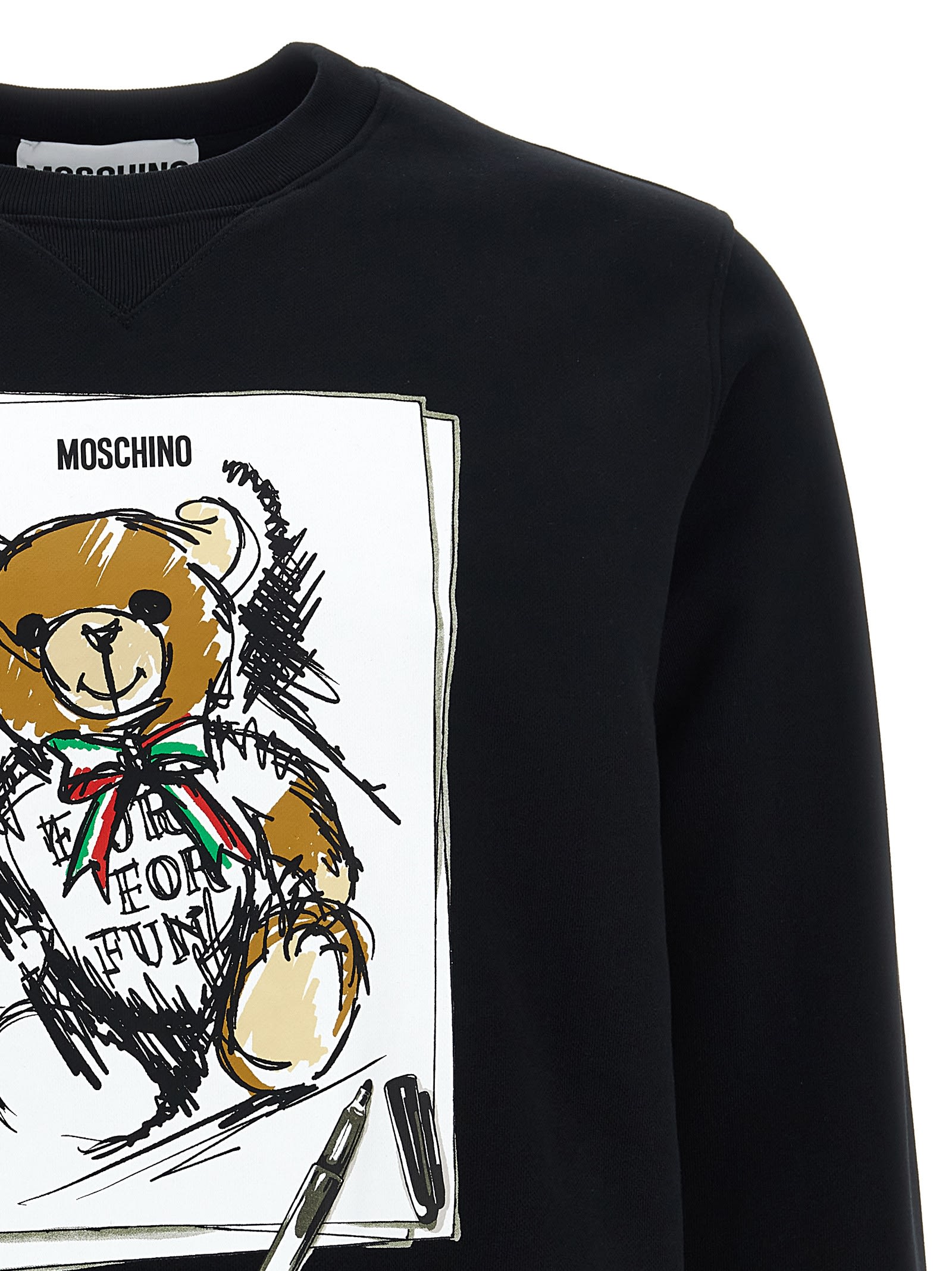 Shop Moschino Teddy Sweatshirt In Black