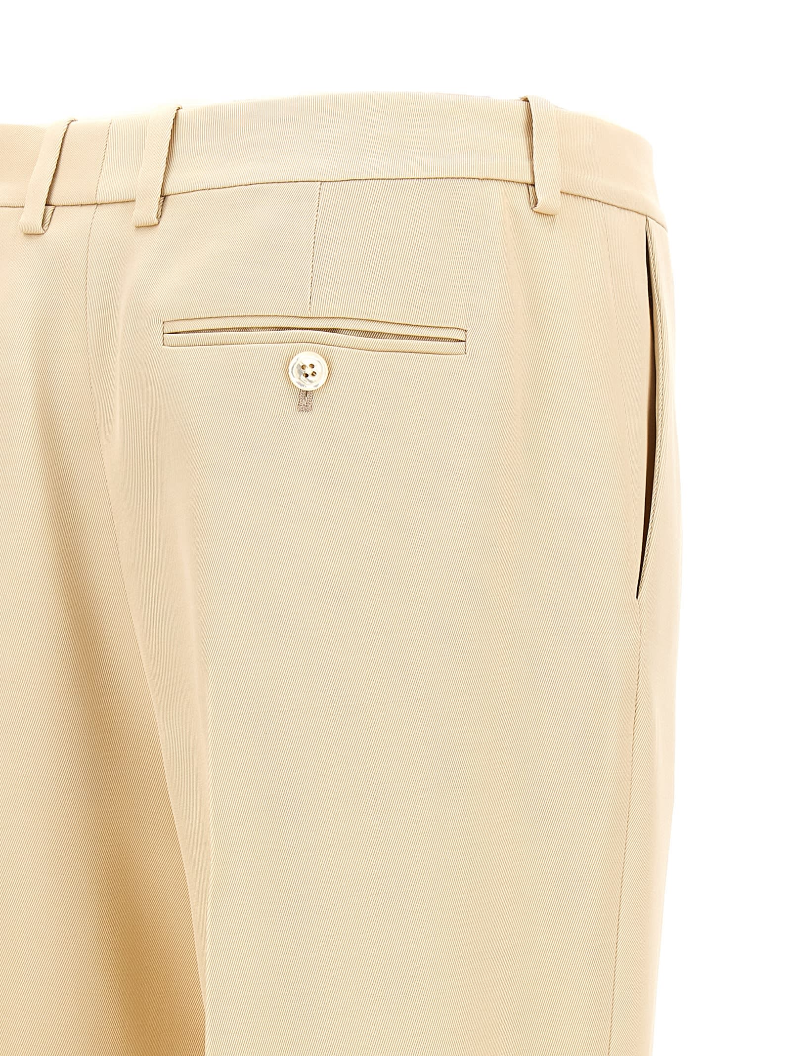 Shop Tom Ford Pants With Front Pleats In Beige