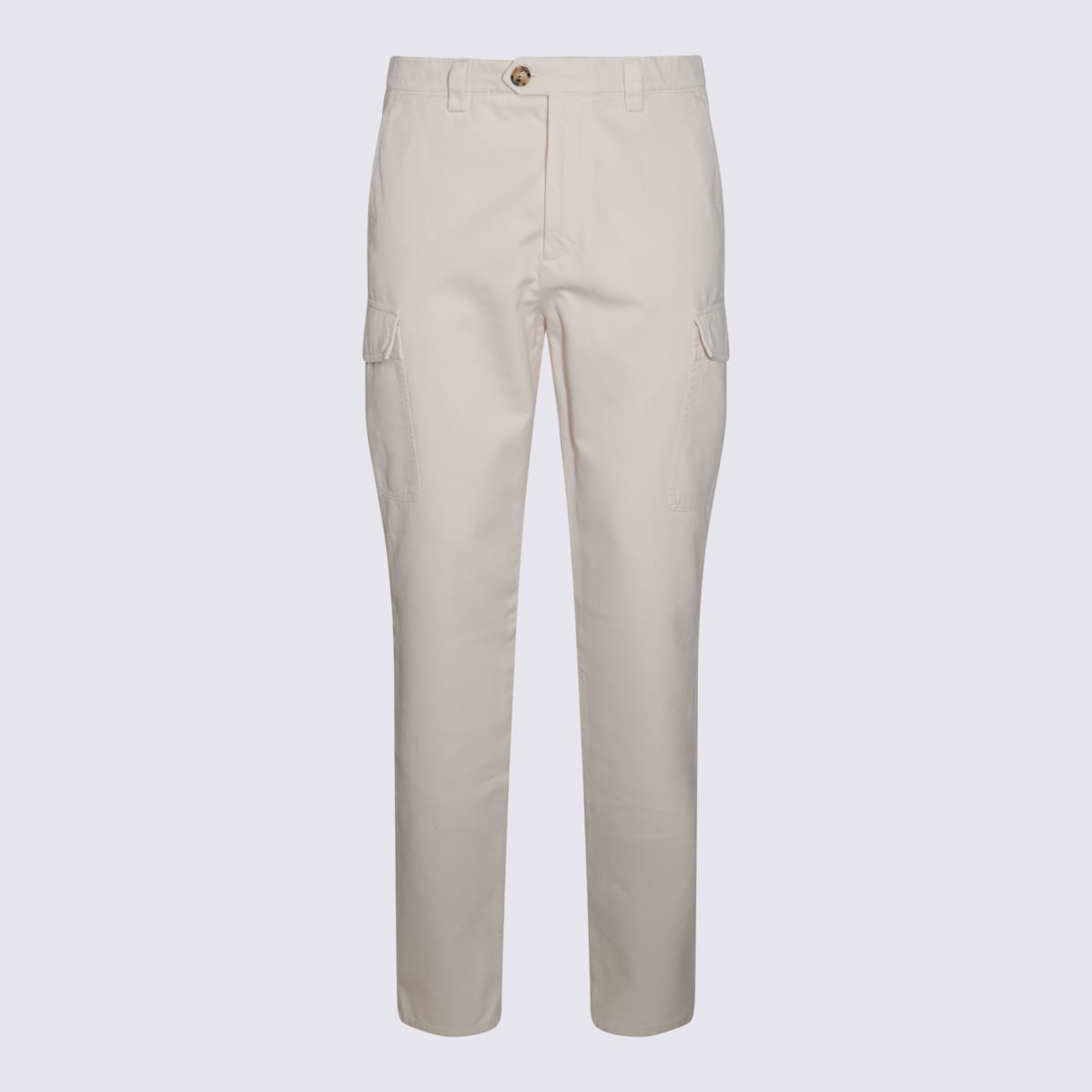 Shop Brunello Cucinelli Beige Cotton Pants