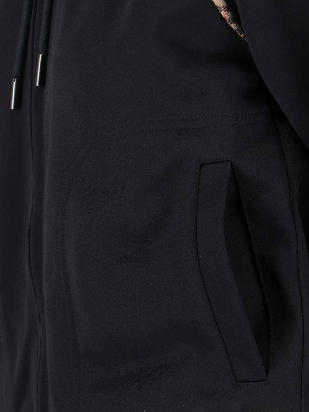 Burberry Women Cotton Blend Zipped Hoodie In Black