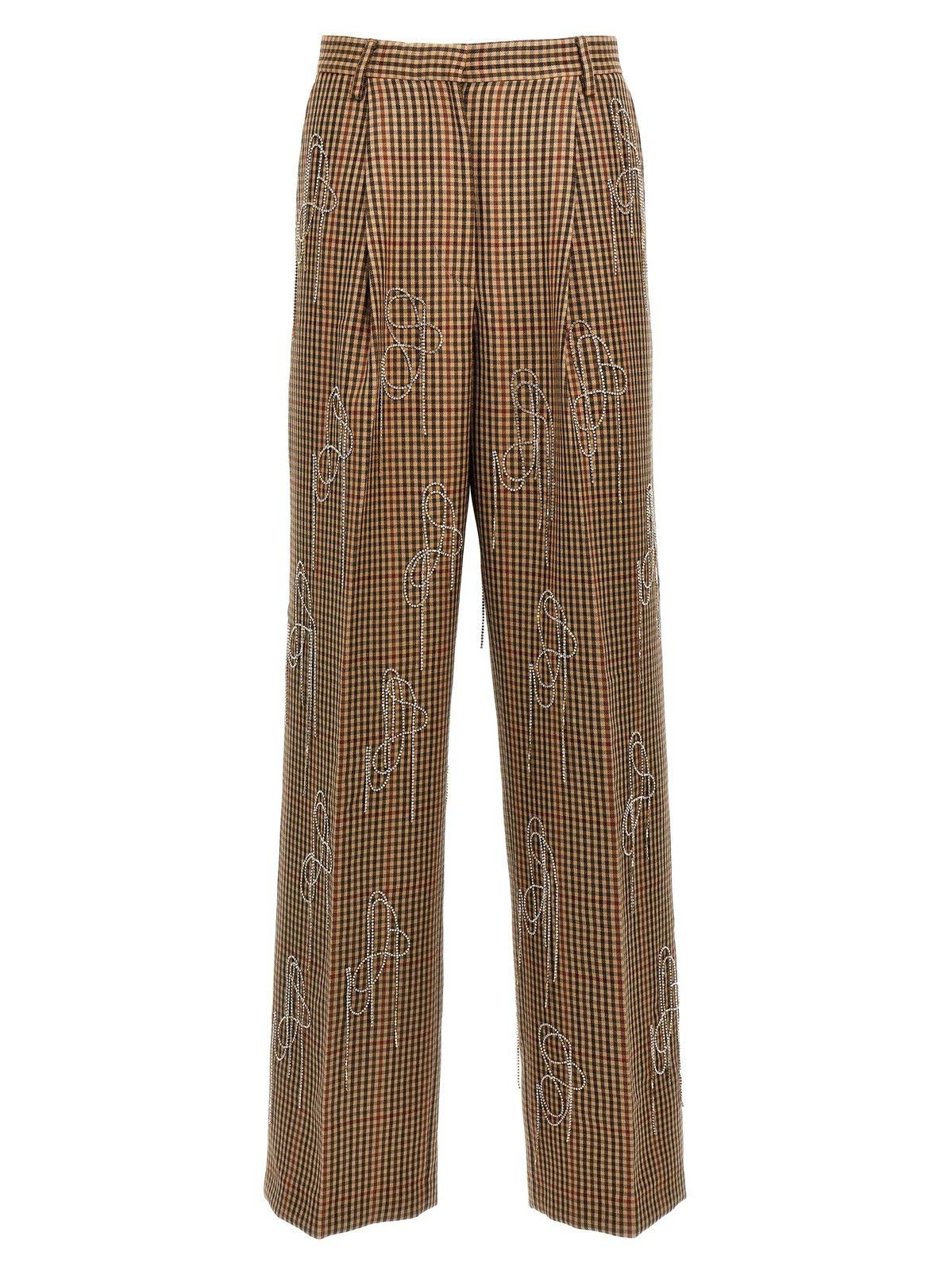 Shop Dries Van Noten Porter Checked Pants In Brown