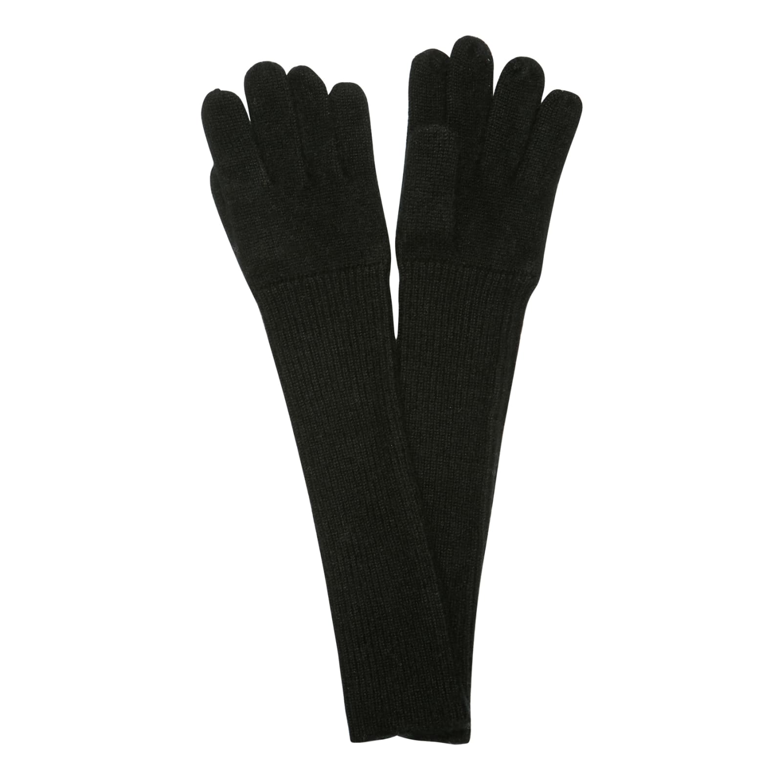 Aspesi Black Cashmere Long Gloves