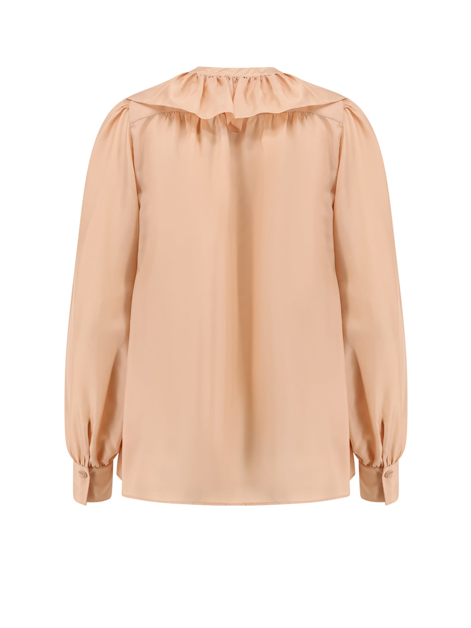 Shop Chloé Silk Shirt With Rouches