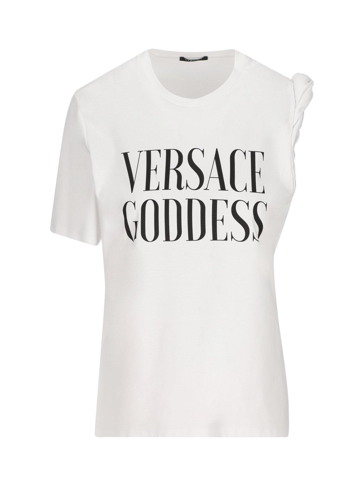 VERSACE LOGO PRINTED CREWNECK T-SHIRT